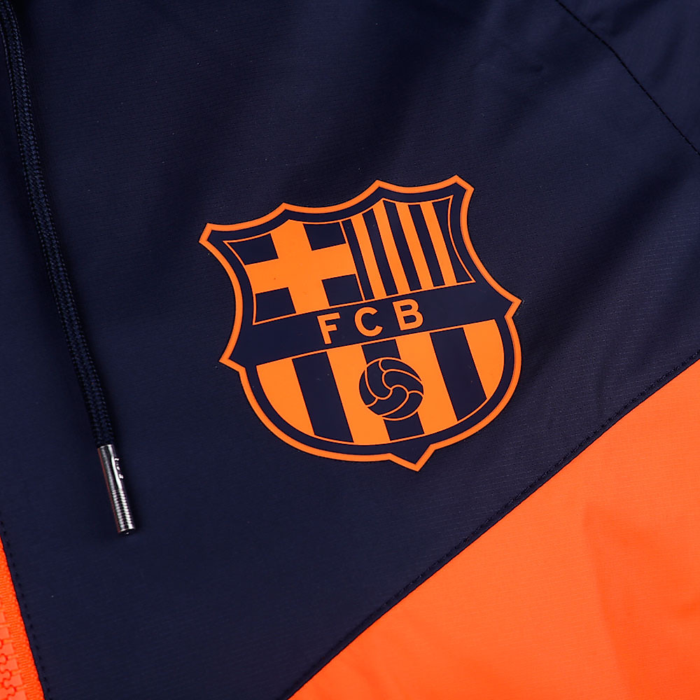 Cortavientos de paseo FC Barcelona 2017/2018 Marino Naranja - Fútbol Factory
