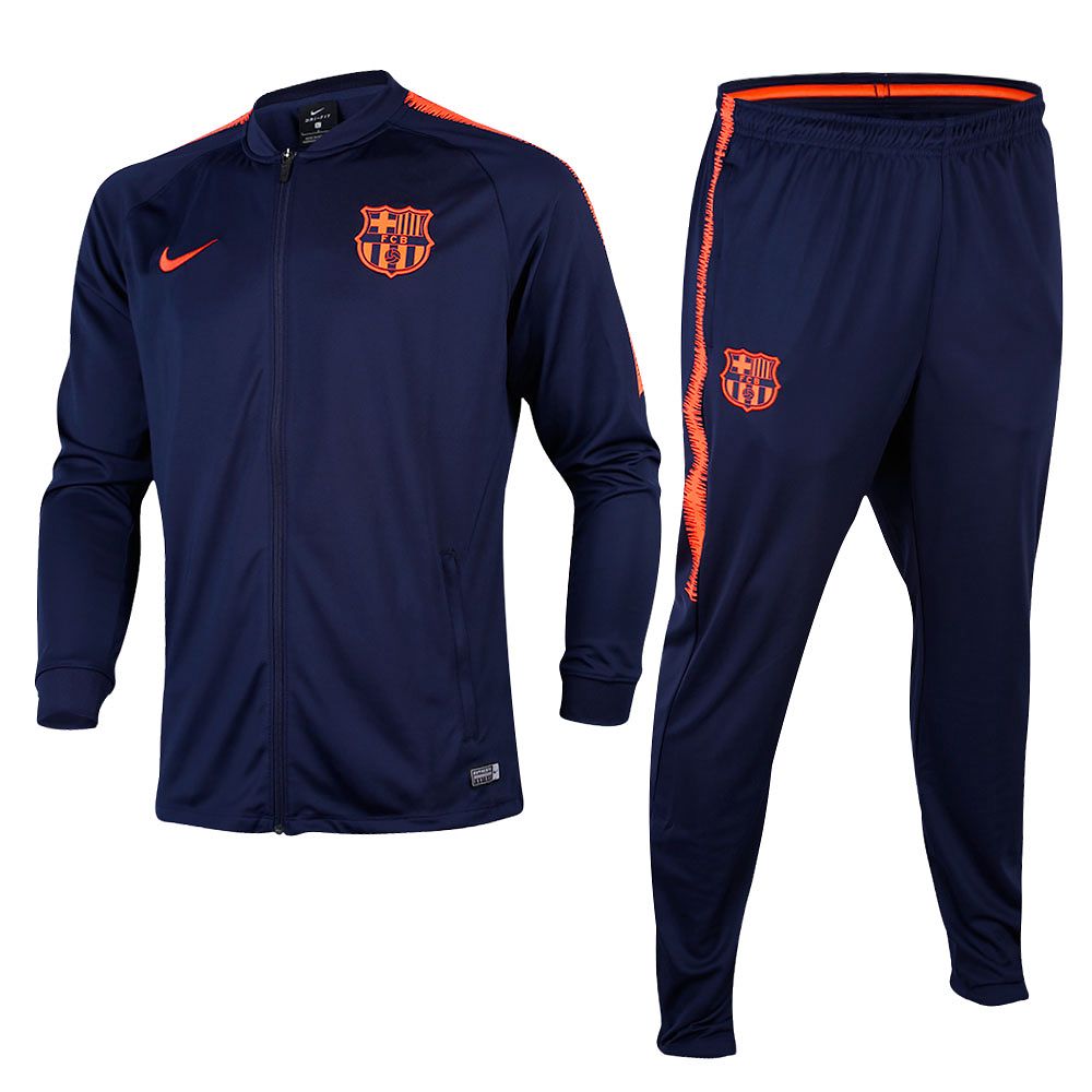 Chandal de Training FC Barcelona 2017 2018 Dry Squad Marino Naranja