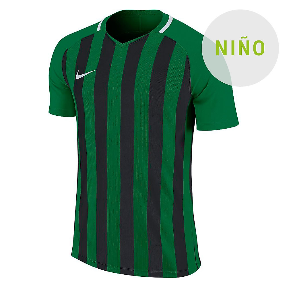 Camiseta Striped Division III Junior Verde Negro - Fútbol Factory