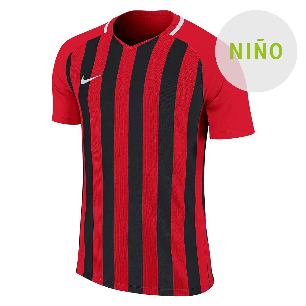 Camiseta Striped Division III Junior Rojo Negro - Fútbol Factory