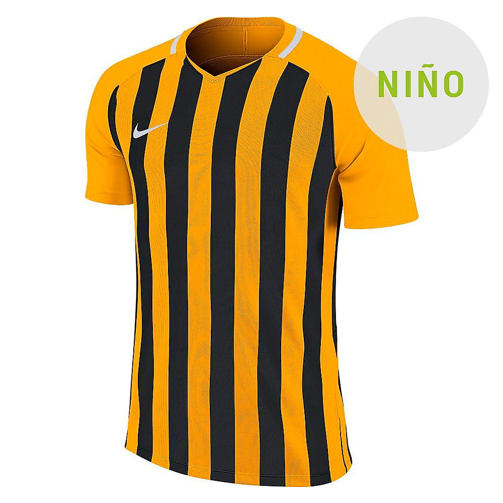 Camiseta Striped Division III Junior Amarillo Negro - Fútbol Factory