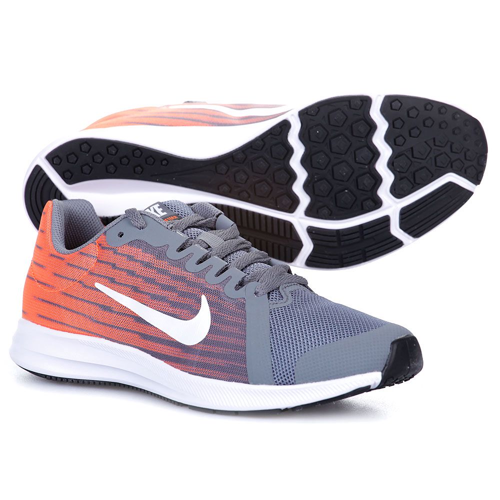 Zapatillas de Running Downshifter 8 Junior Gris Naranja - Fútbol Factory
