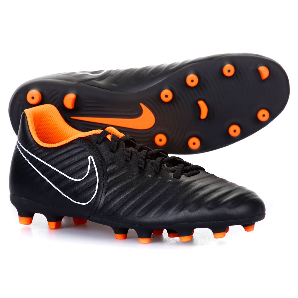 Botas de Fútbol Tiempo Legend VII Club FG Negro Naranja - Fútbol Factory