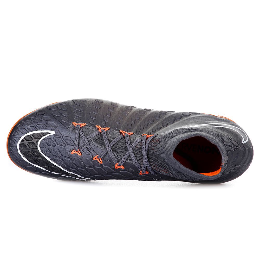 Botas de Fútbol Hypervenom Phantom III Elite DFC FG Junior Gris Naranja - Fútbol Factory