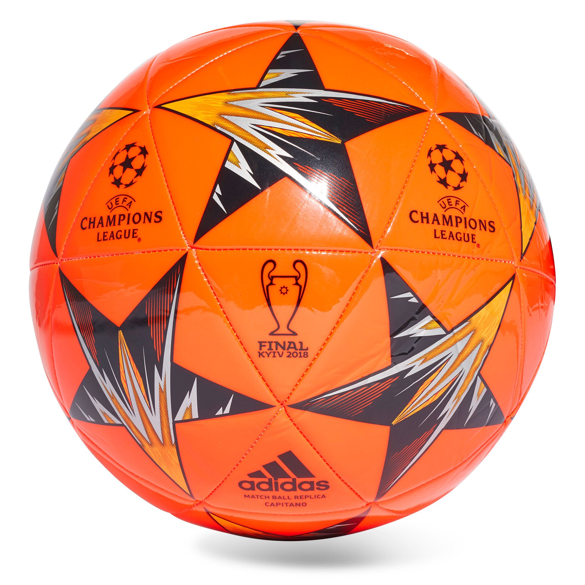 Balón de Fútbol 11 Capitano UCL 2017/2018 Naranja Fluor