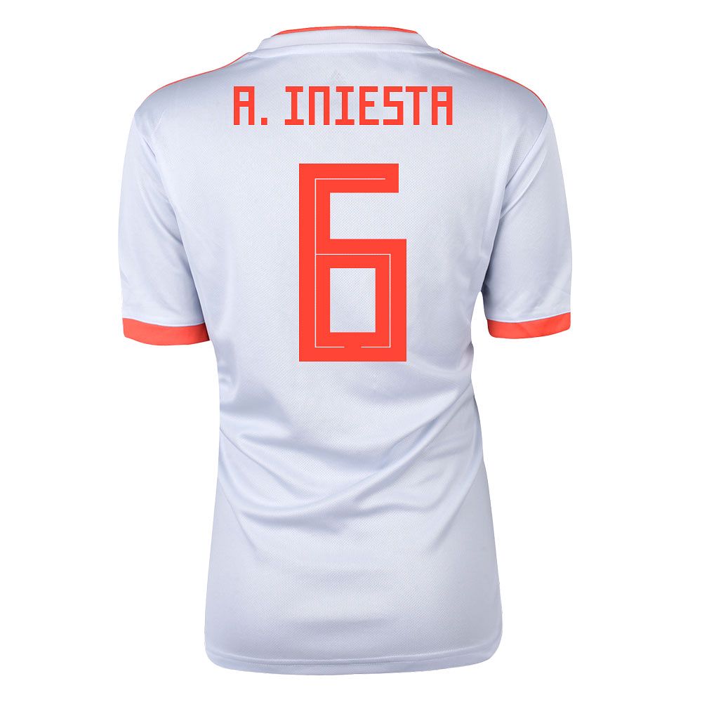 Camiseta 2ª España Mundial 2018 Iniesta Junior Azul - Fútbol Factory