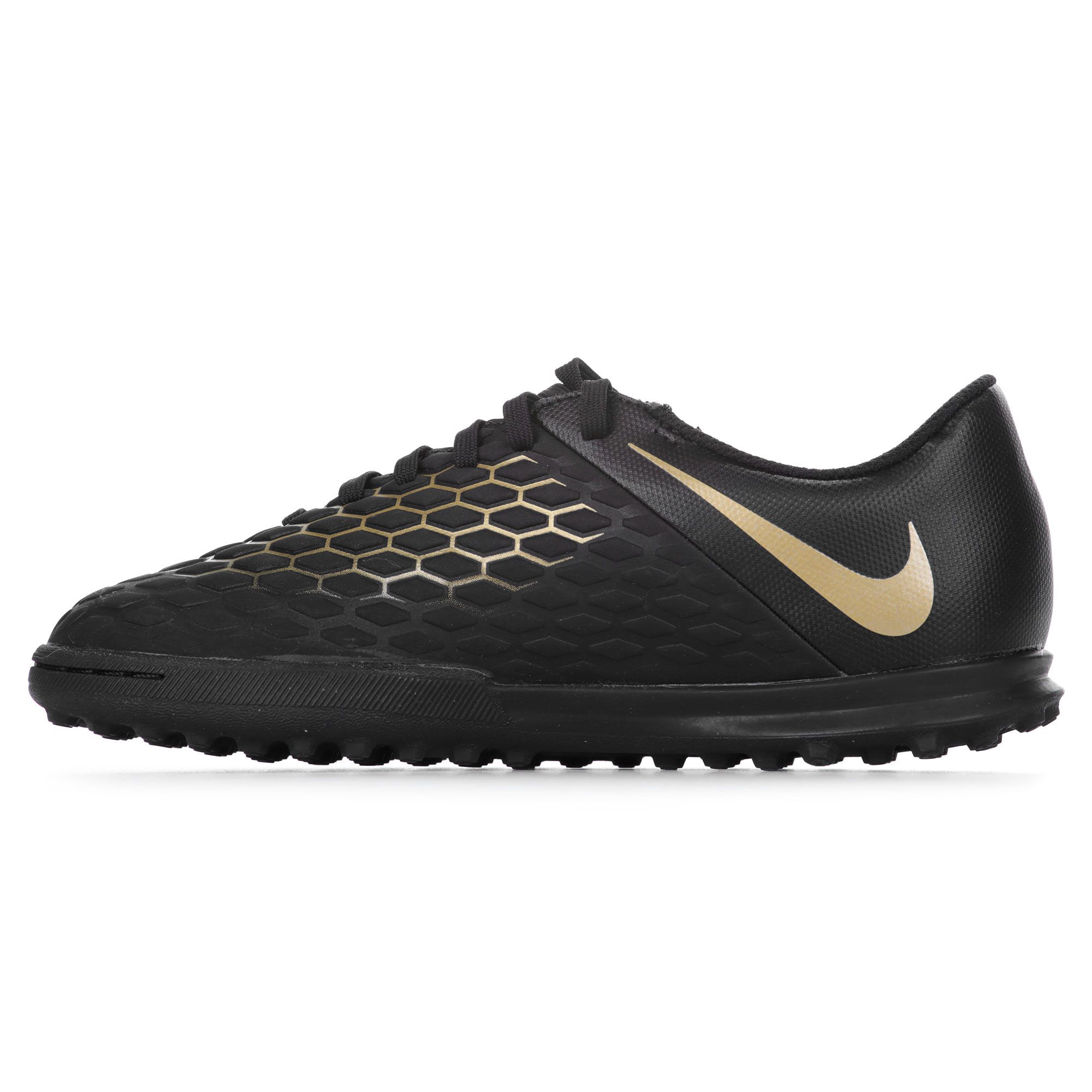 Botas de fútbol Hypervenom PhantomX III Club Multitaco Junior Negro Dorado - Fútbol Factory