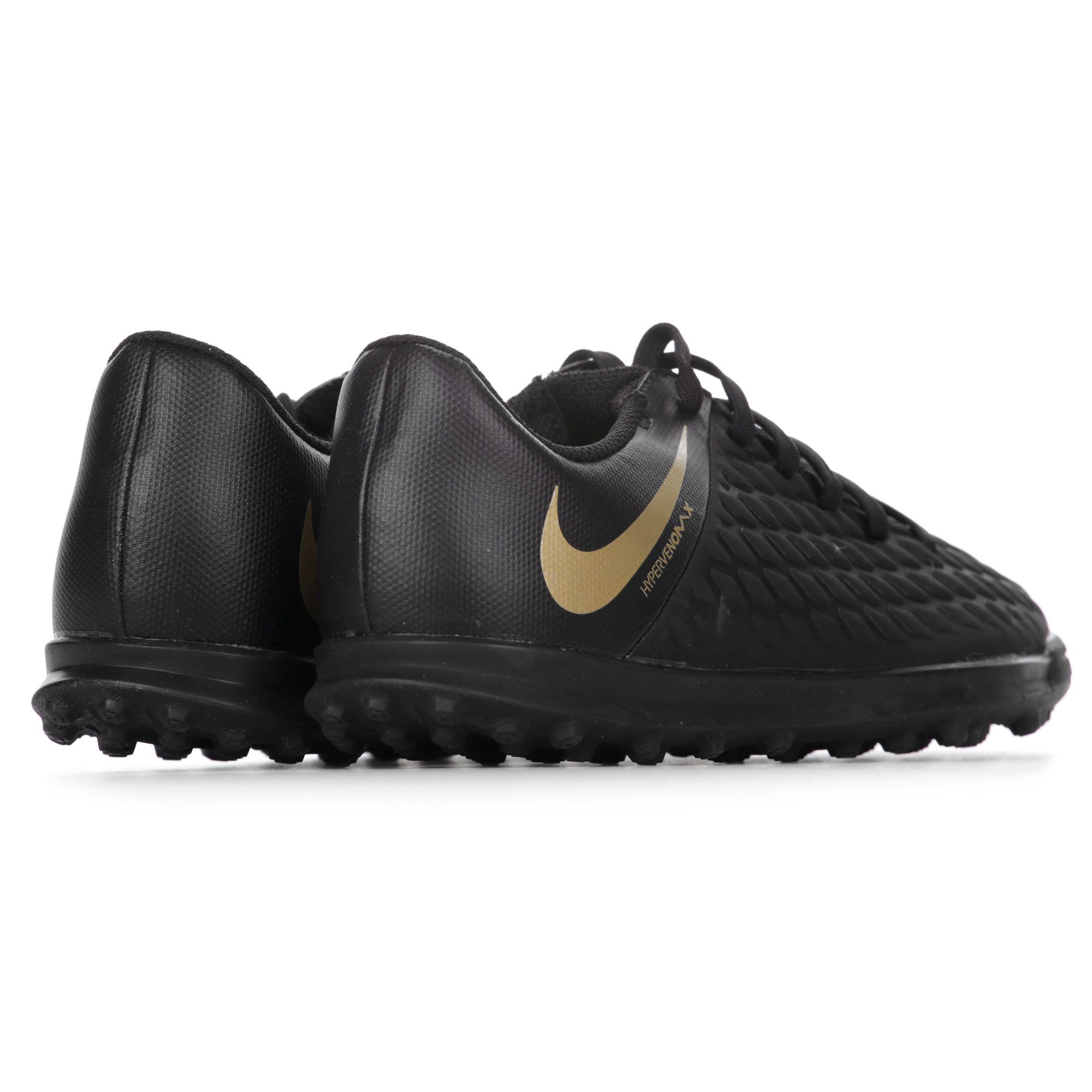 Botas de fútbol Hypervenom PhantomX III Club Multitaco Junior Negro Dorado - Fútbol Factory