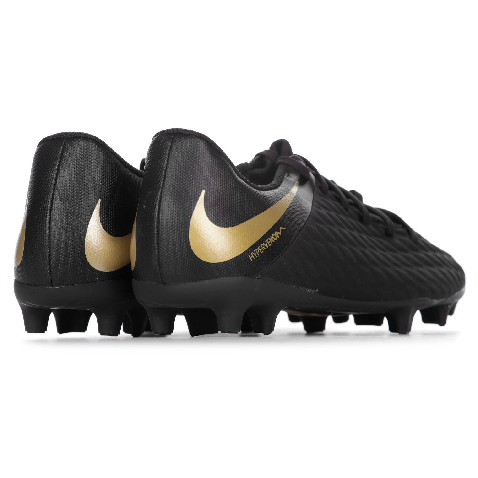 Botas de futbol Hypervenom Phantom III Club FG Negro Dorado