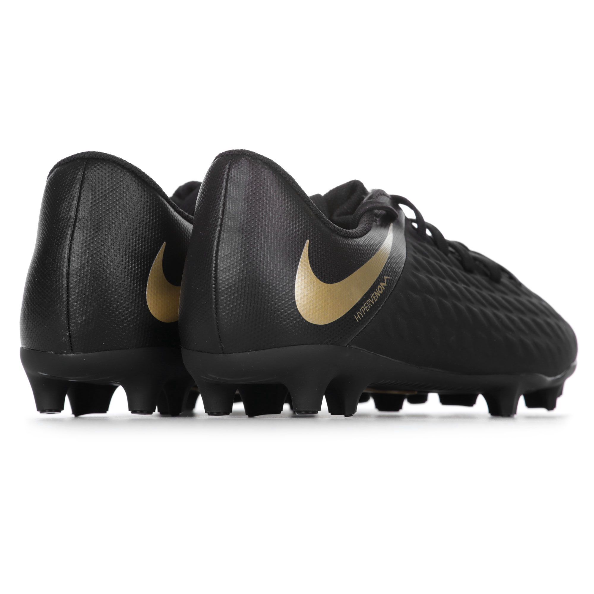 Botas de futbol Hypervenom Phantom III Club FG Junior Negro Dorado