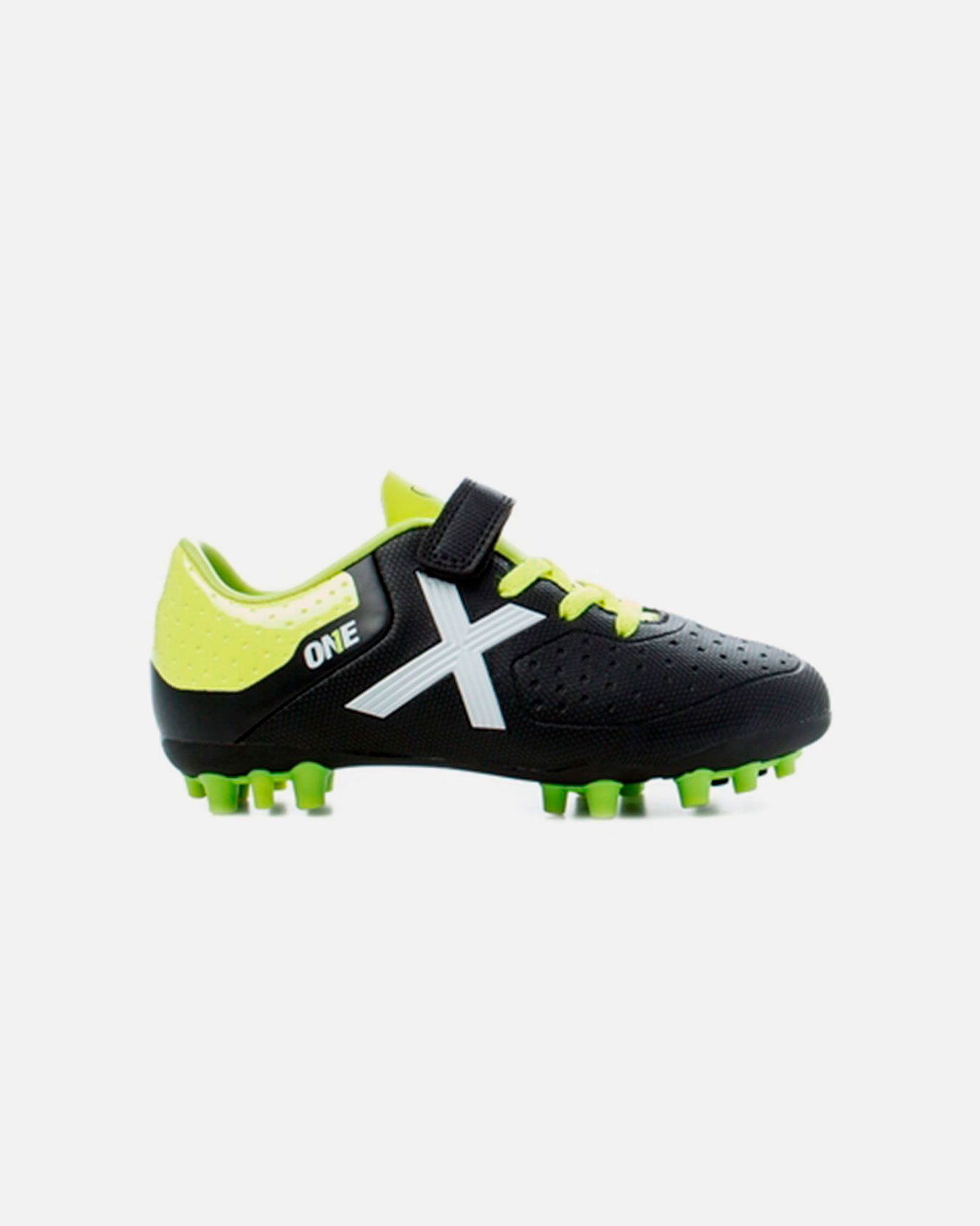 Botas de Fútbol One FG Velcro Junior Negro Fluor - Fútbol Factory