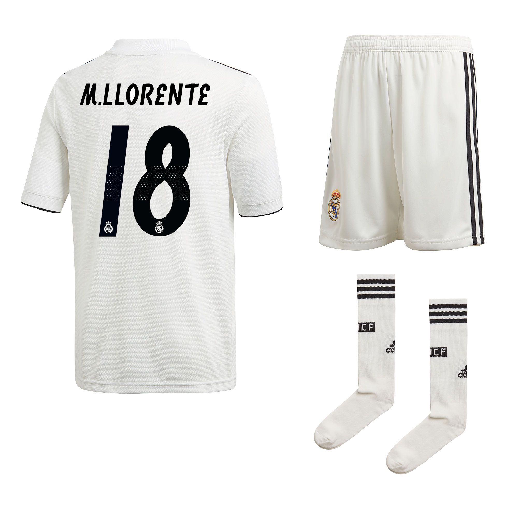 Conjunto 1ª Real Madrid 2018/2019 M. Llorente LaLiga Junior - Fútbol Factory