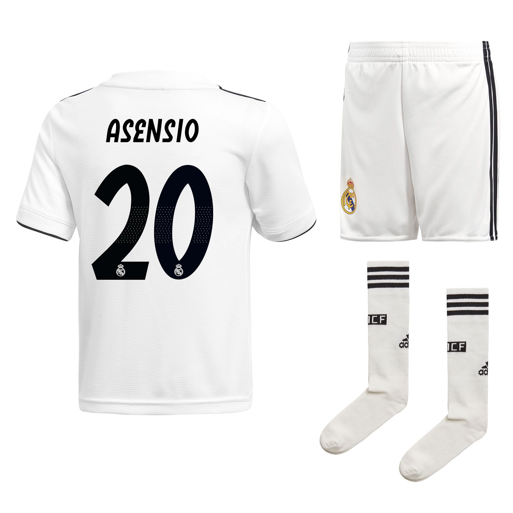 Conjunto 1ª Real Madrid 2018/2019 Asensio Infantil - Fútbol Factory