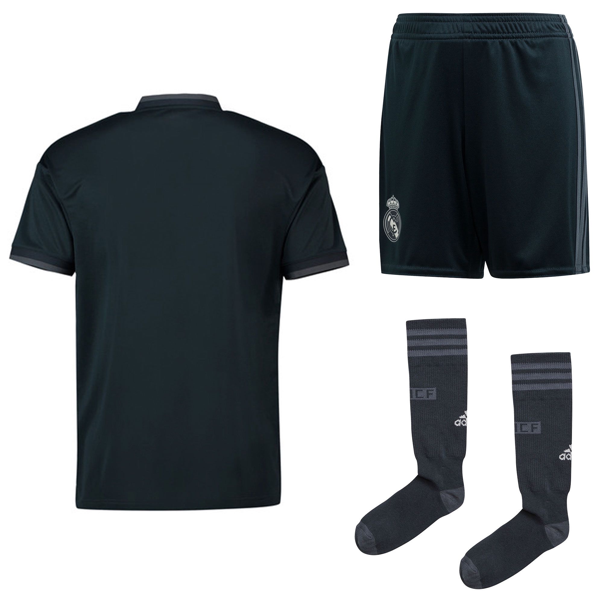 Conjunto 2ª Real Madrid 2018/2019 Junior Negro - Fútbol Factory