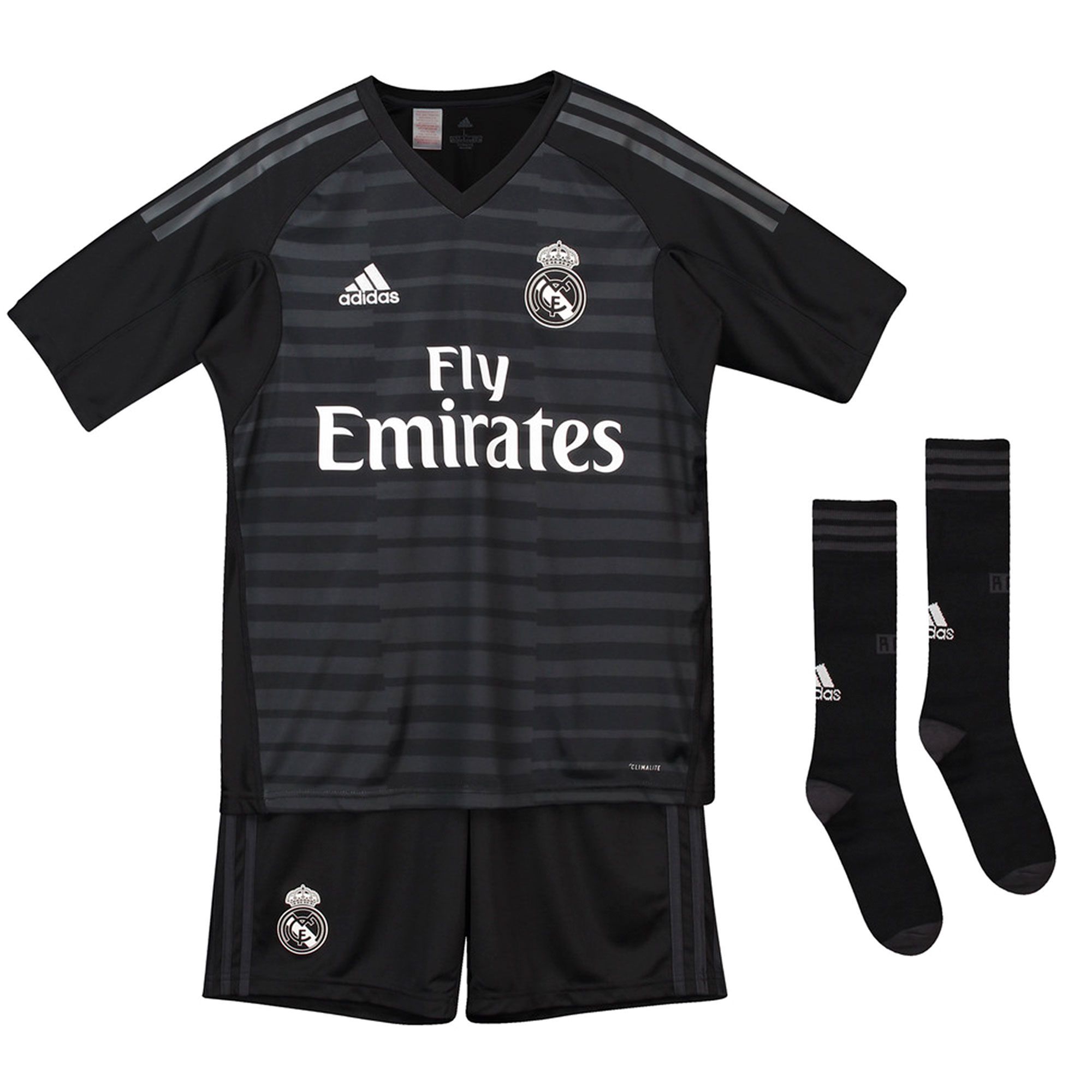 Conjunto 1ª Real Madrid 2018/2019 Portero Junior Negro - Fútbol Factory