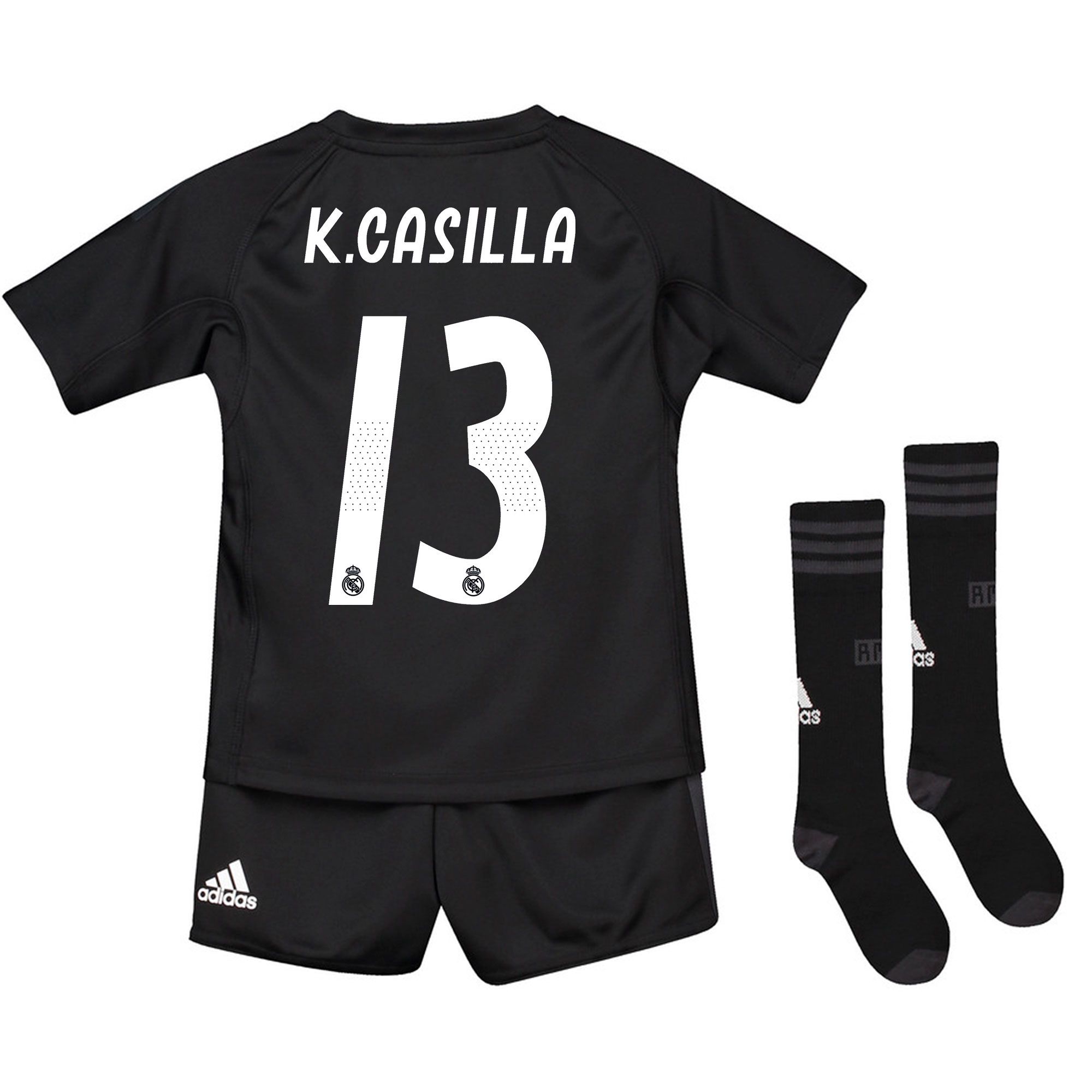 Conjunto 1ª Real Madrid 2018/2019 Kiko Casilla Portero Infantil Negro - Fútbol Factory