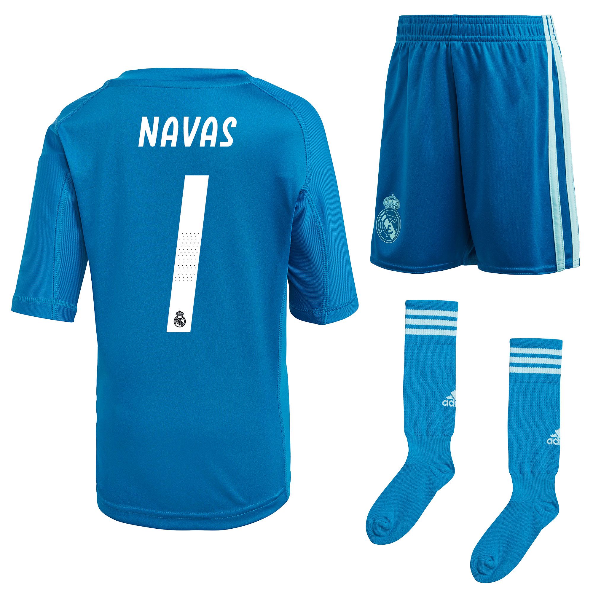 Conjunto 2ª Real Madrid 2018/2019 Keylor Navas Portero Infantil Azul - Fútbol Factory