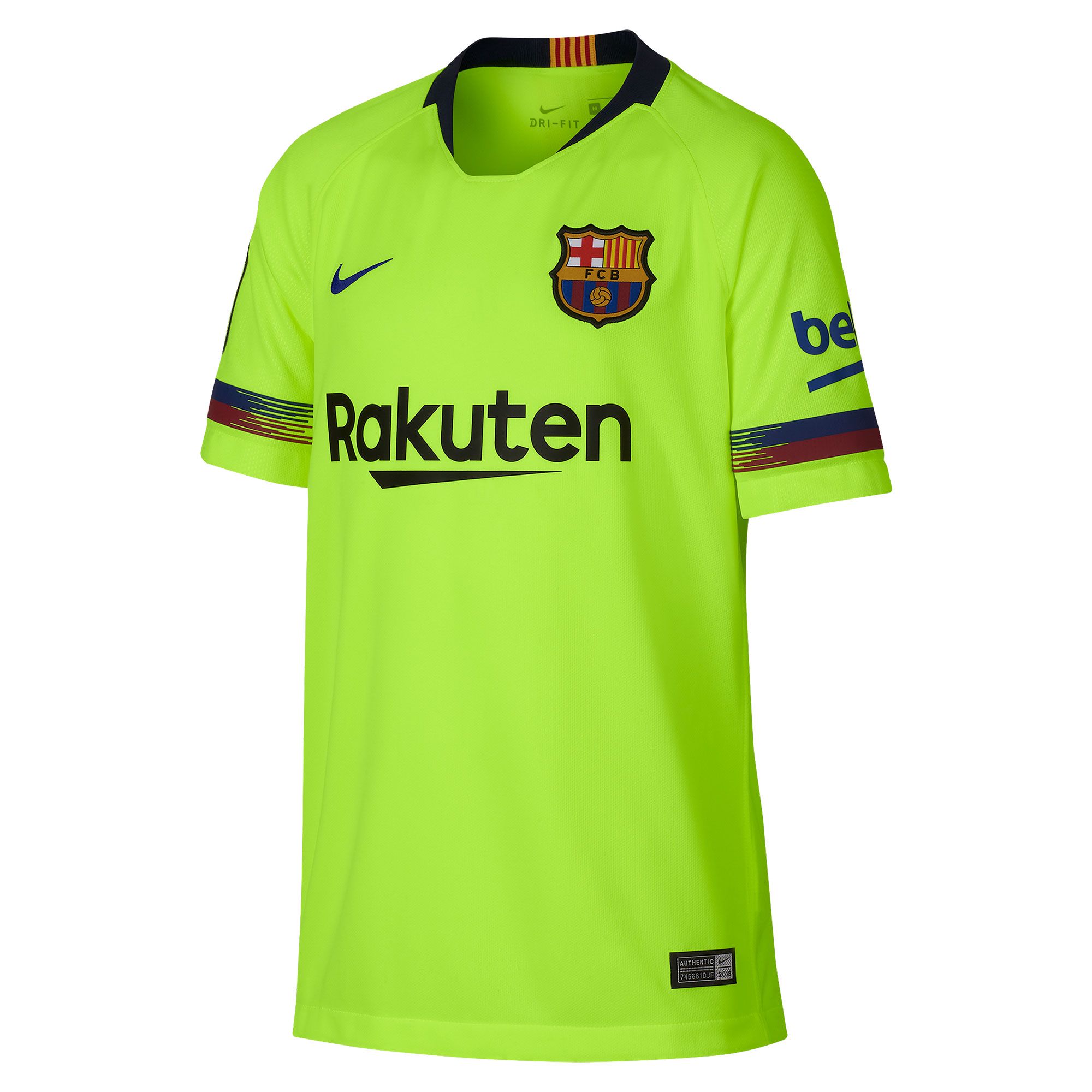 Camiseta 2 FC Barcelona 2018 2019 Stadium Junior Amarillo Fluor