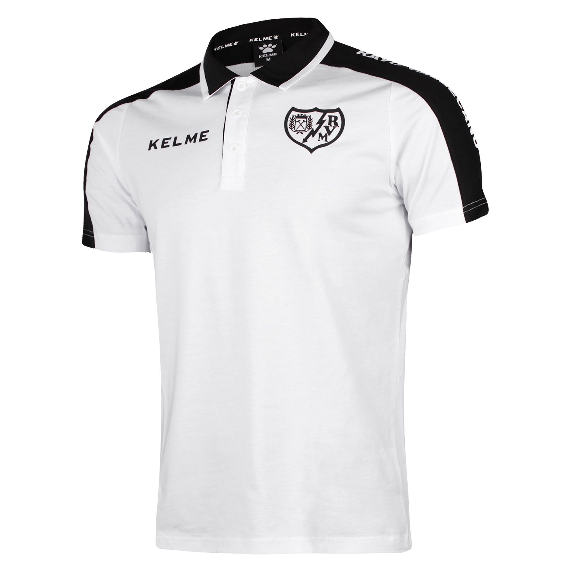 Polo de Paseo Rayo Vallecano Blanco 2017/2018 Negro - Fútbol Factory