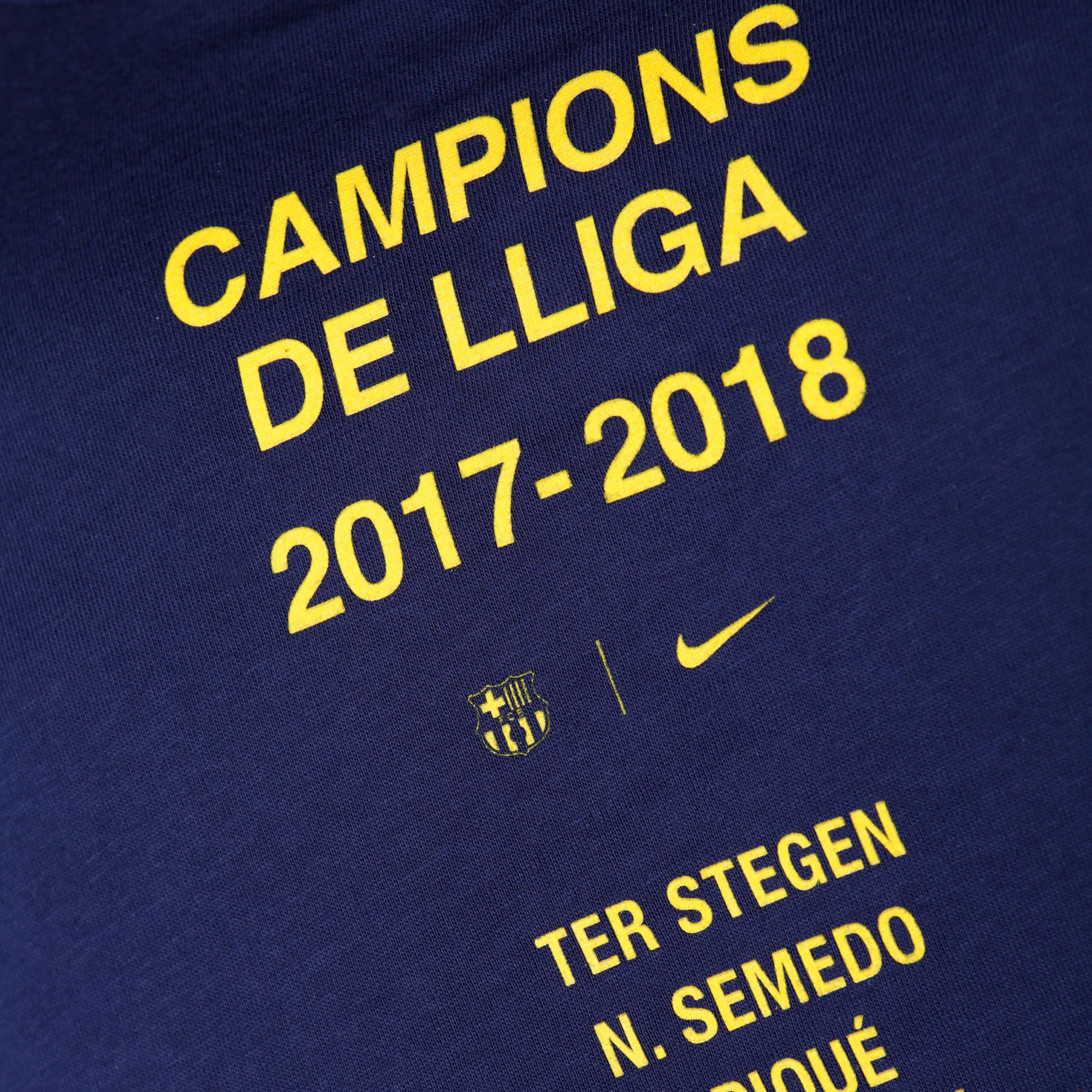 Camiseta FC Barcelona Conmemorativa Campeones de Liga 2017/2018 Azul - Fútbol Factory