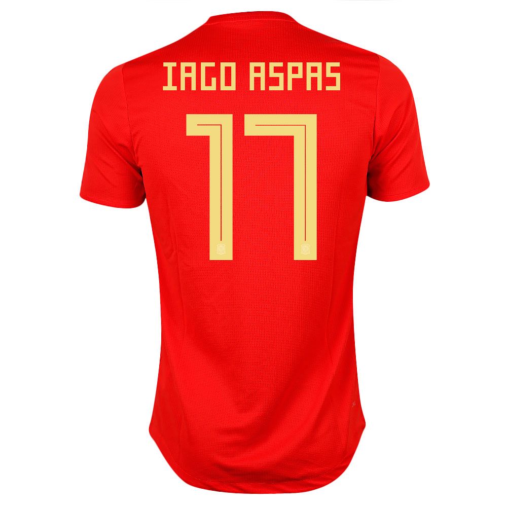 Camiseta 1ª España Mundial 2018 Iago Aspas Authentic Rojo - Fútbol Factory