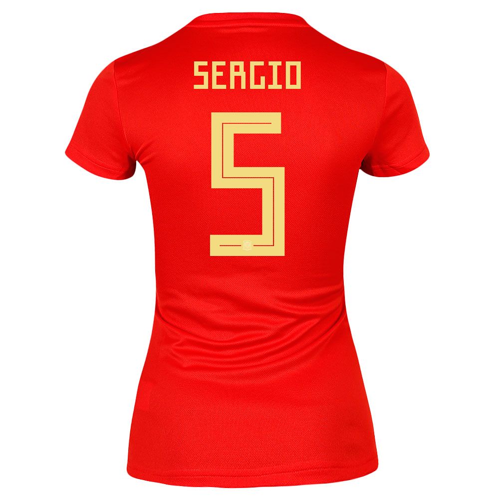 Camiseta 1ª España Mundial 2018 Sergio Busquets Mujer Rojo - Fútbol Factory