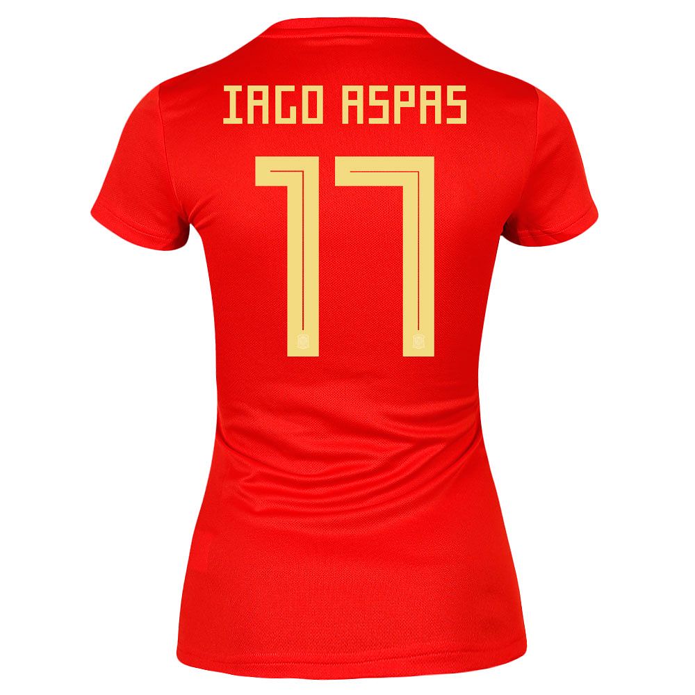Camiseta 1ª España Mundial 2018 Iago Aspas Mujer RojoRojo - Fútbol Factory