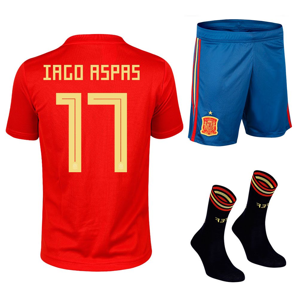 Conjunto 1ª España Mundial 2018 Iago Aspas Junior Rojo - Fútbol Factory