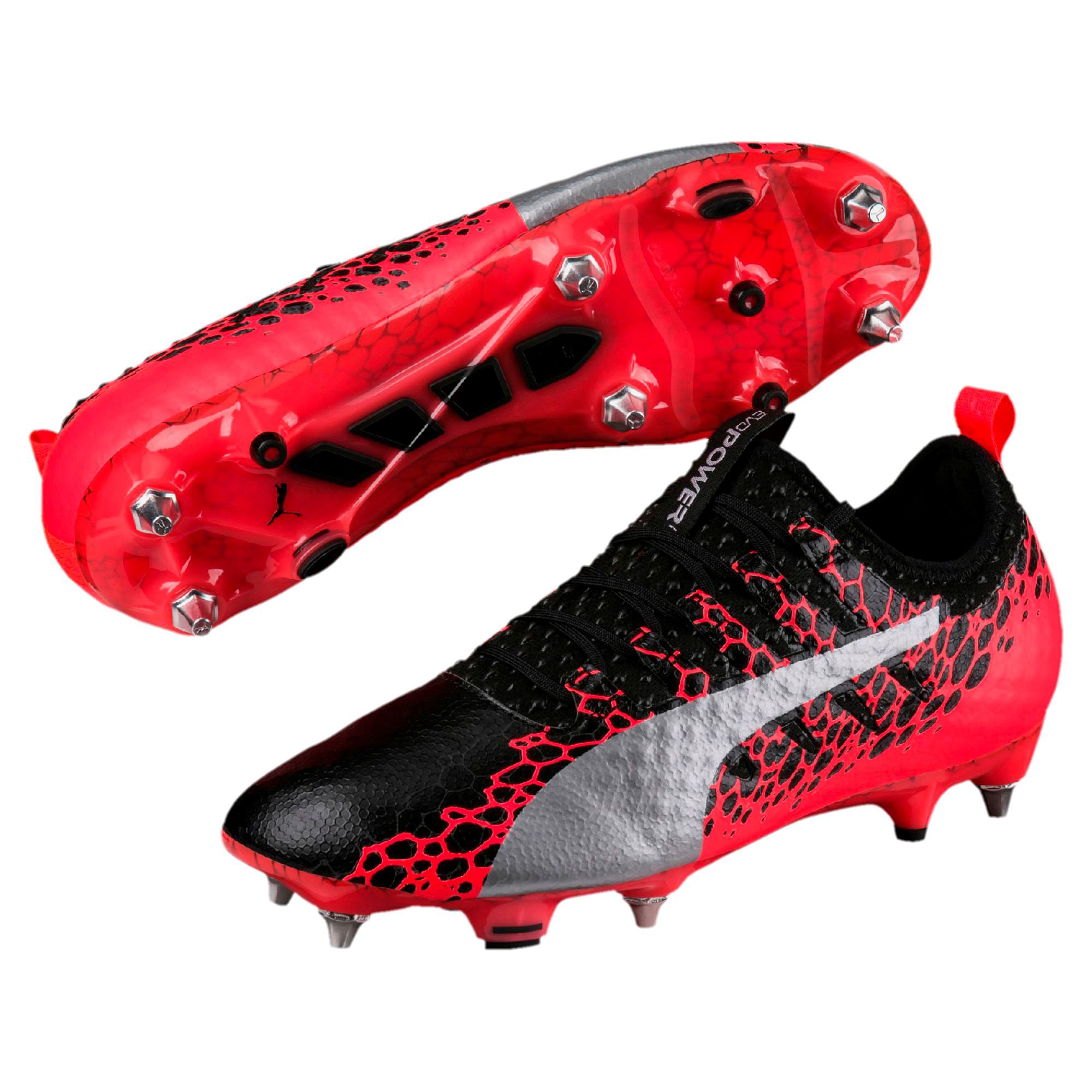 Botas de Fútbol evoPOWER Vigor 1 Graphic MX SG Negro Rojo - Fútbol Factory