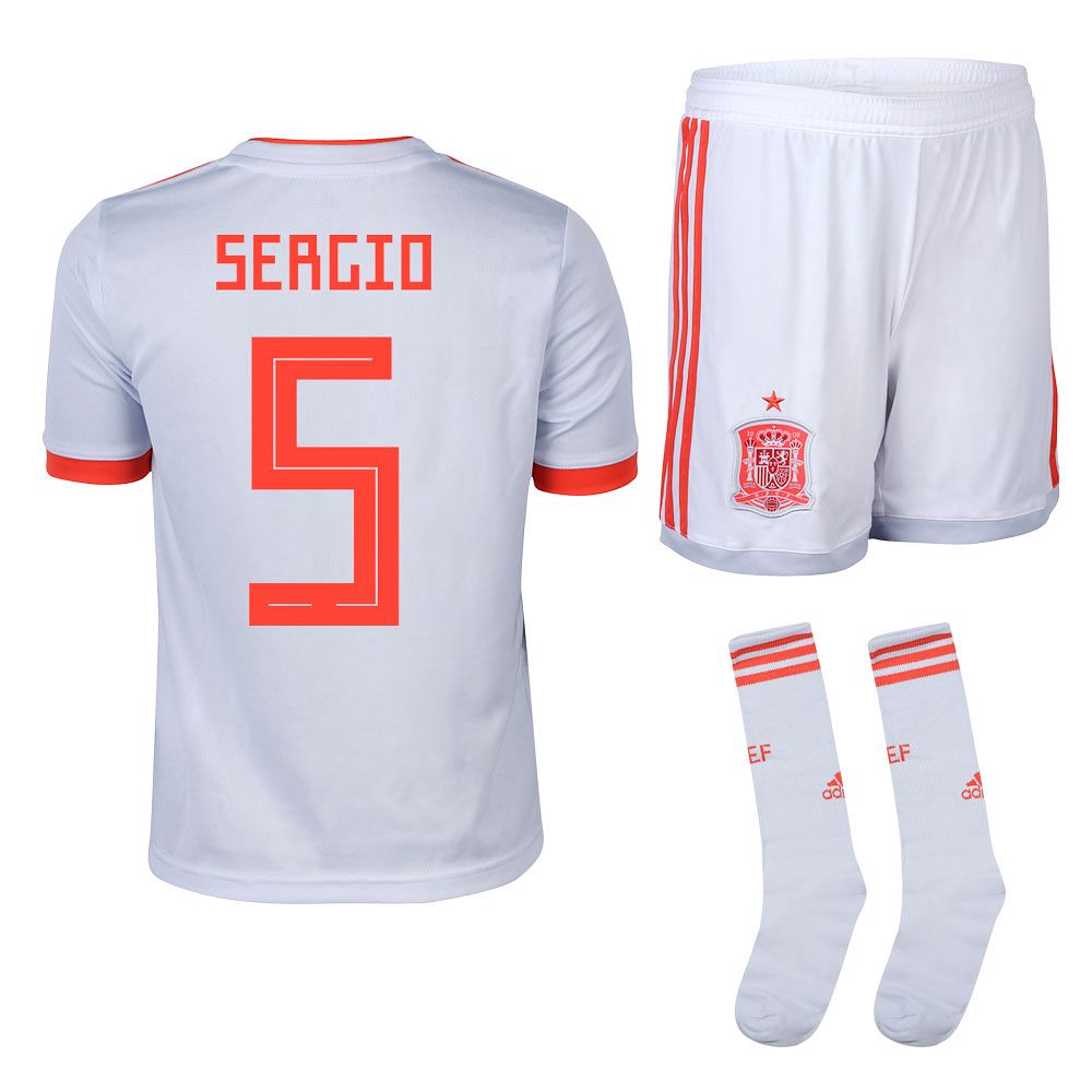 Conjunto 2ª España Mundial 2018 Sergio Busquets Junior Azul - Fútbol Factory