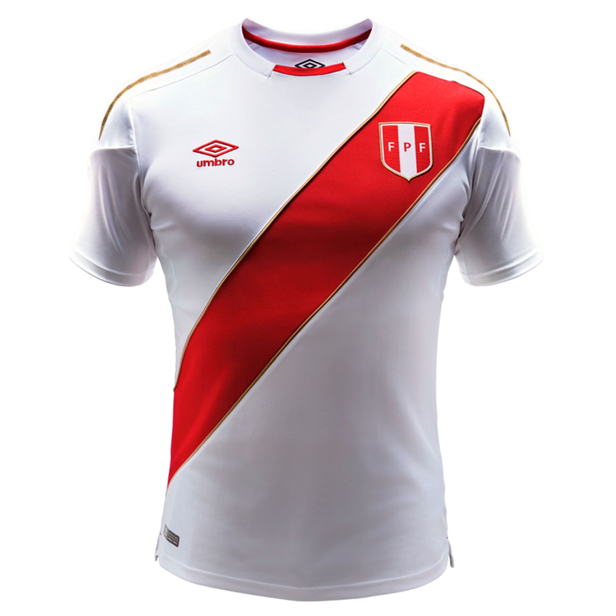 Camiseta 1ª Perú Mundial 2018 Blanco Rojo - Fútbol Factory