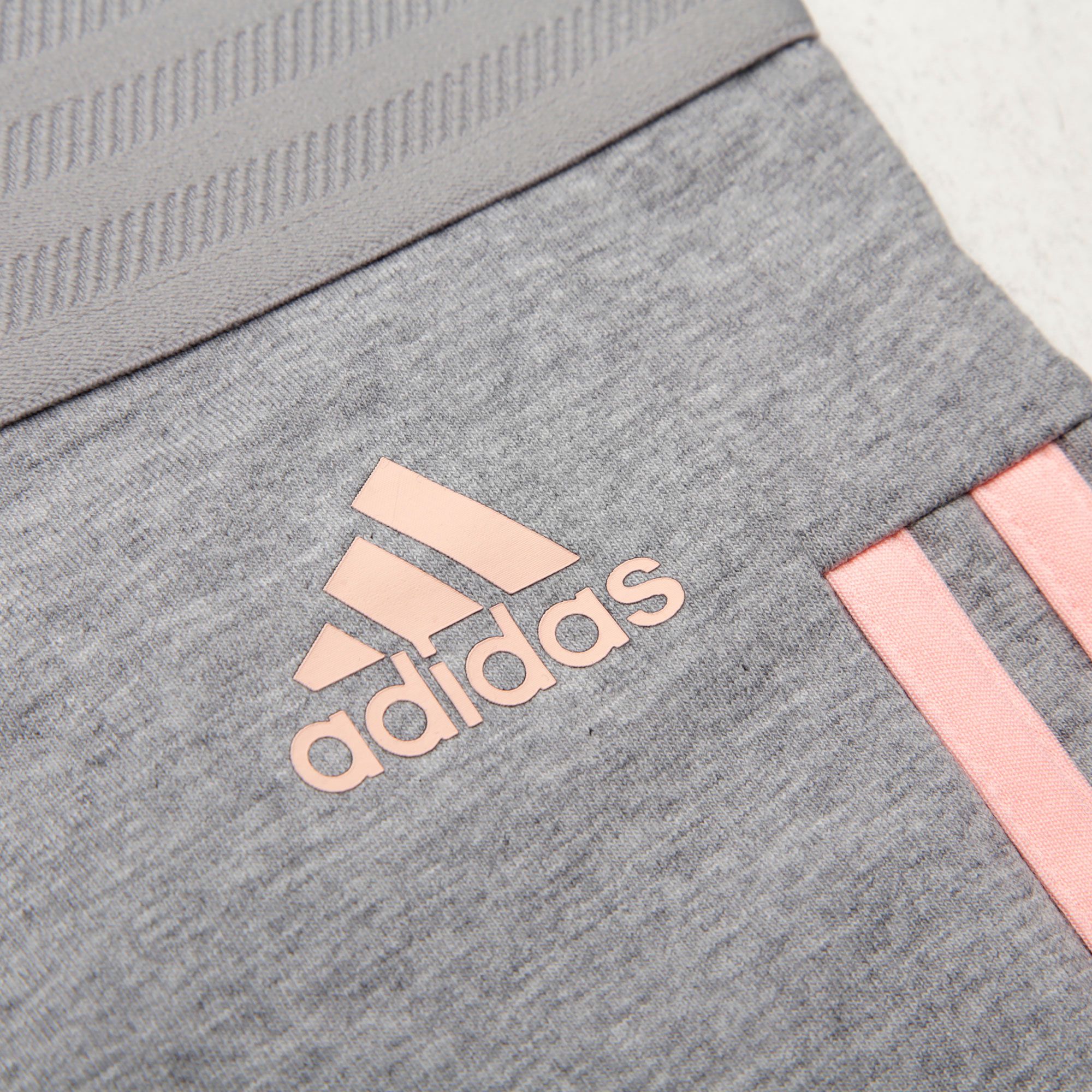 Mallas de Training Essentials Tres Bandas Mujer Gris Rosa - Fútbol Factory