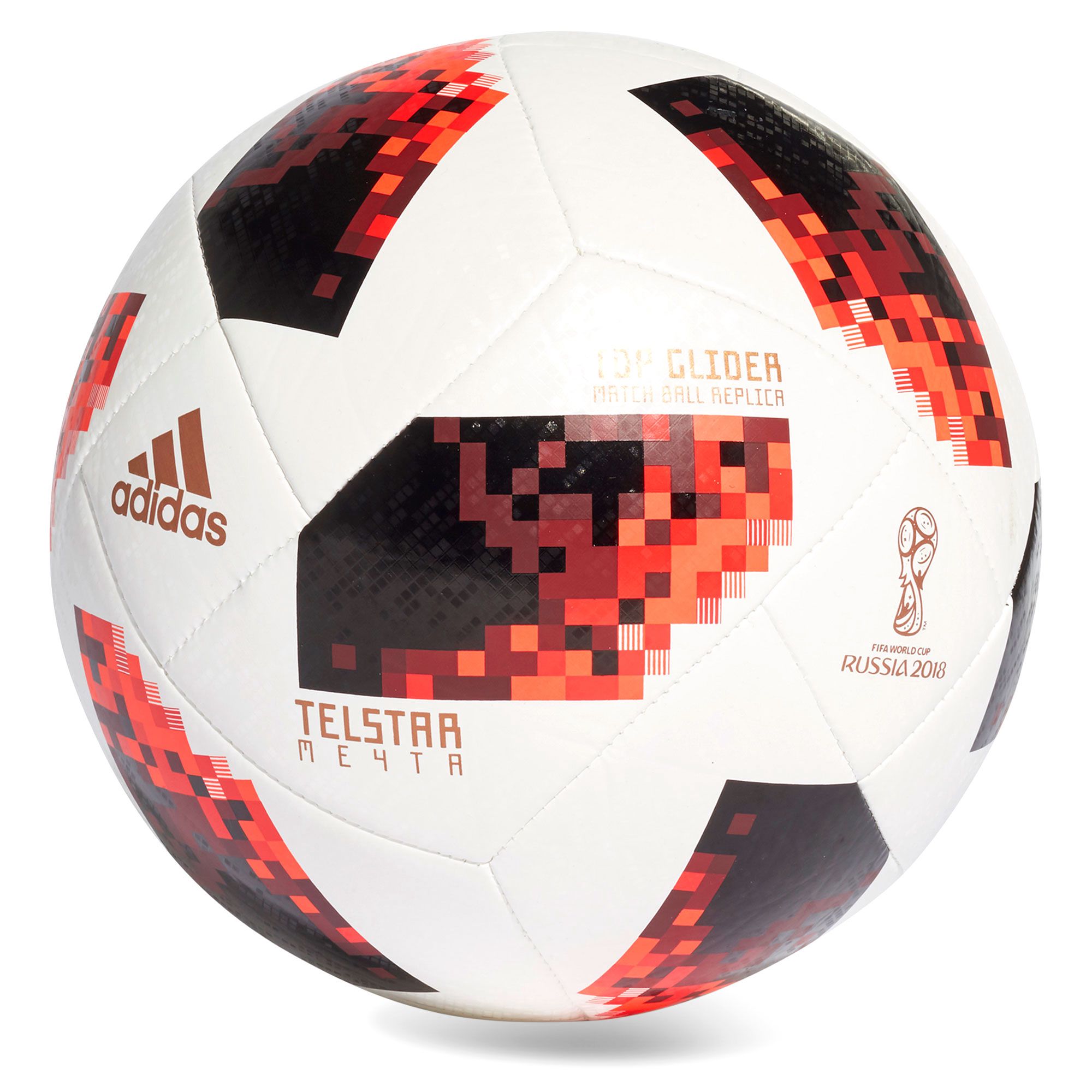 Balón de fútbol 11 Telstar Mechta Top Glider Mundial 2018 Blanco Rojo - Fútbol Factory