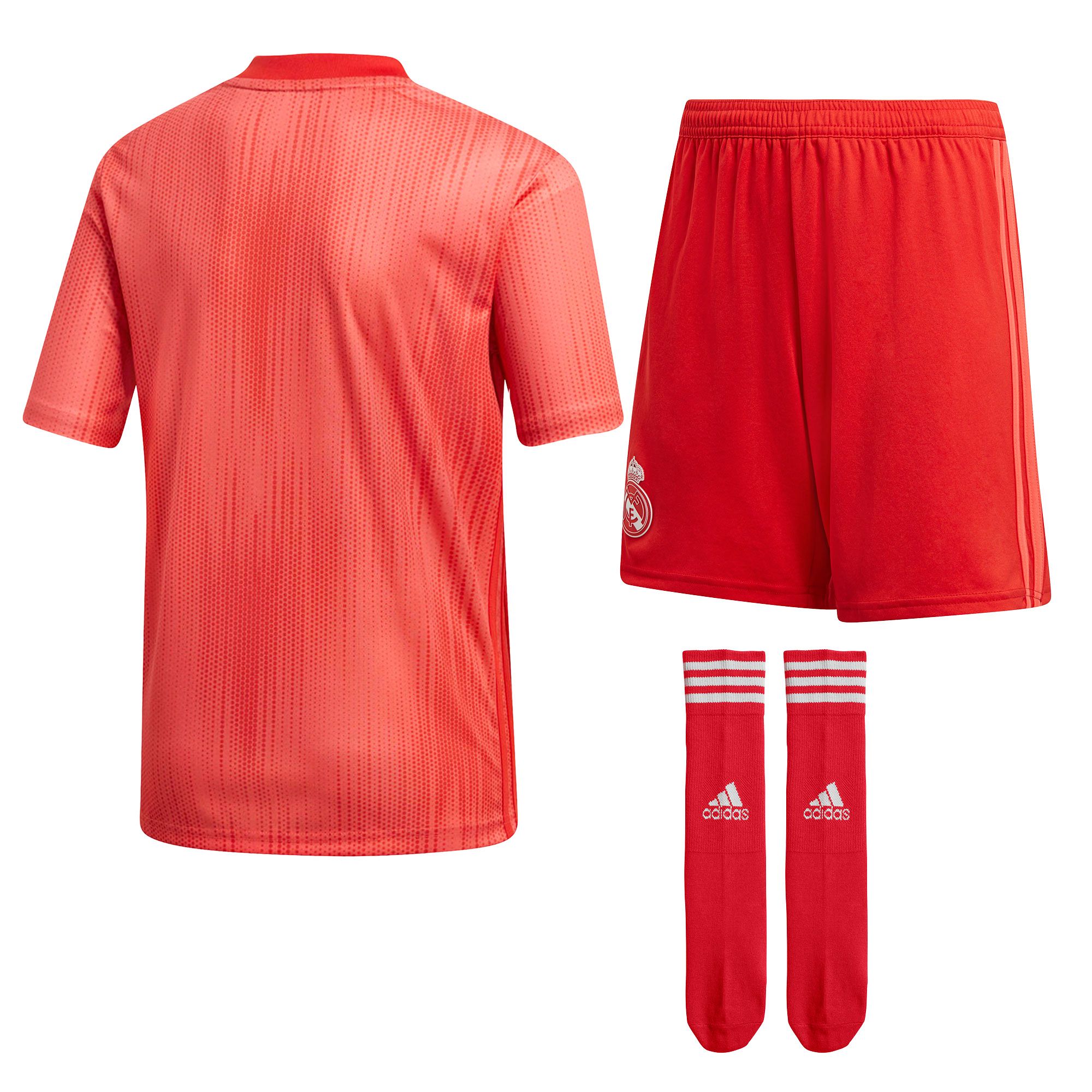 Conjunto 3ª Real Madrid 2018/2019 Junior Coral - Fútbol Factory