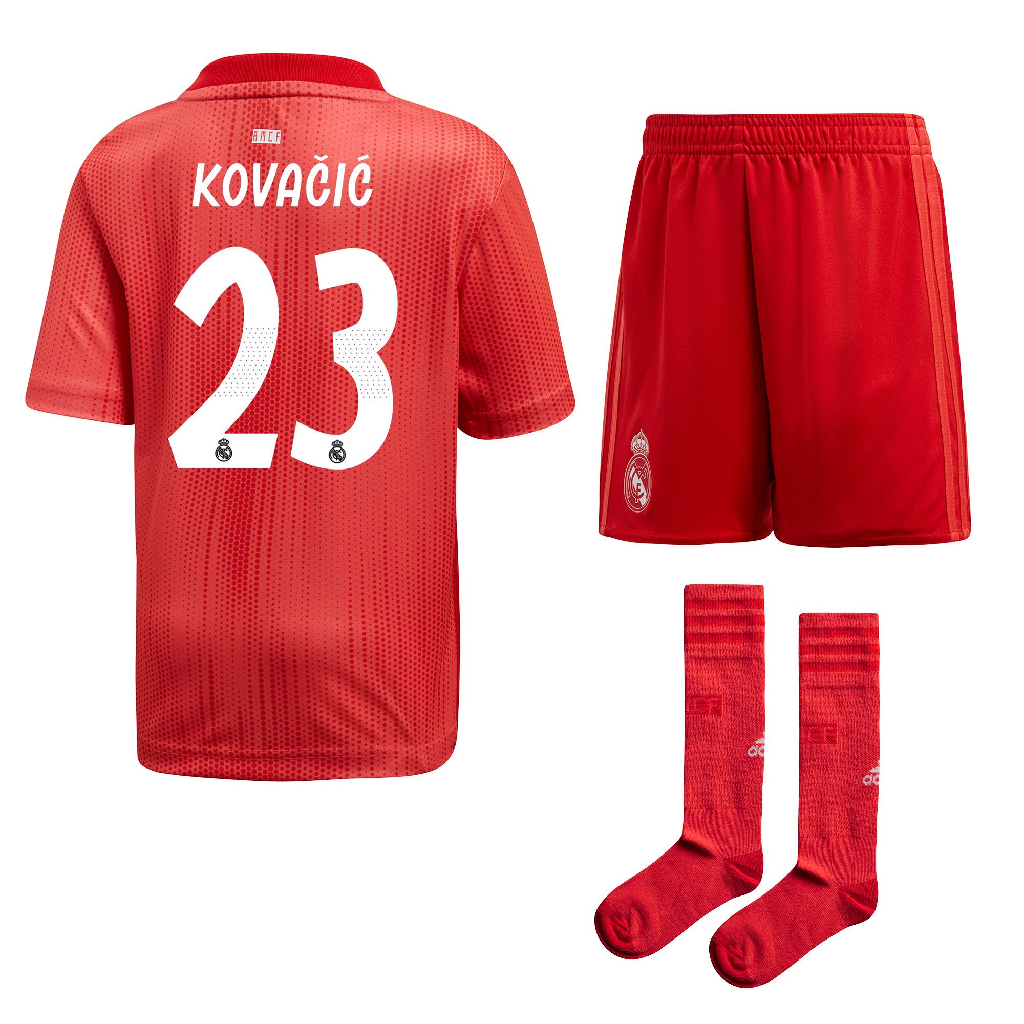 Conjunto 3ª Real Madrid 2018/2019 Kovacic Infantil Coral - Fútbol Factory