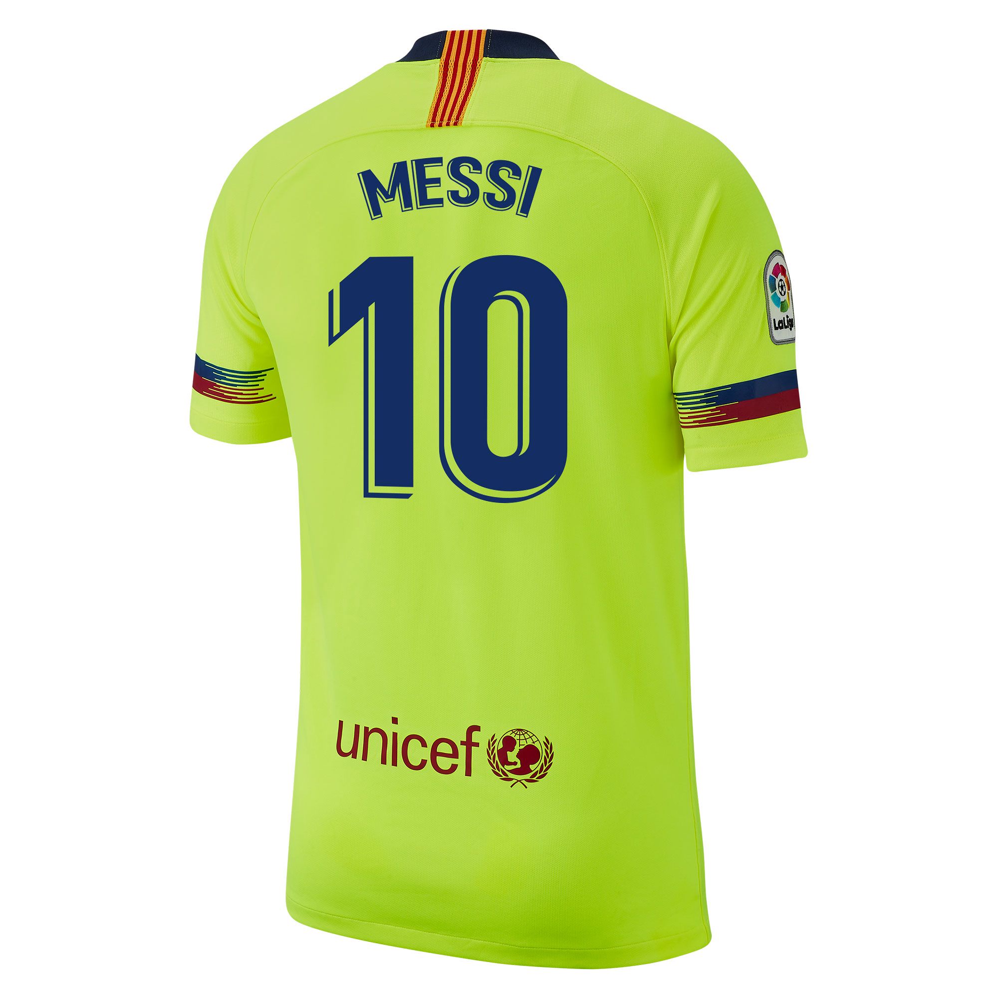 Camiseta 2 FC Barcelona 2018 2019 Stadium Messi Amarillo Fluor