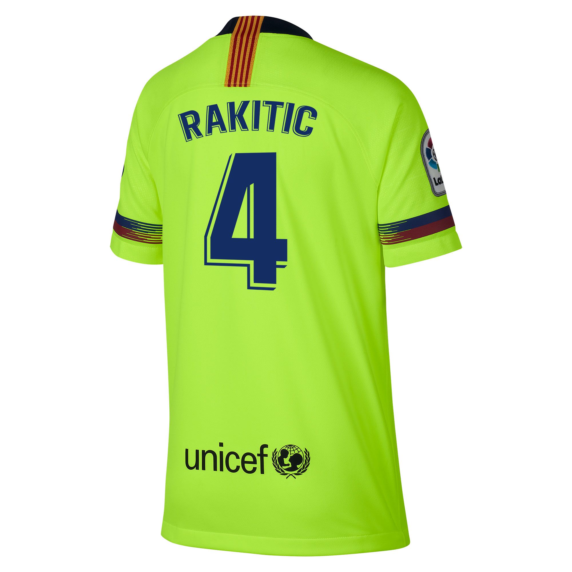 Camiseta 2ª FC Barcelona 2018/2019 Stadium Rakitic Junior Amarillo Fluor - Fútbol Factory