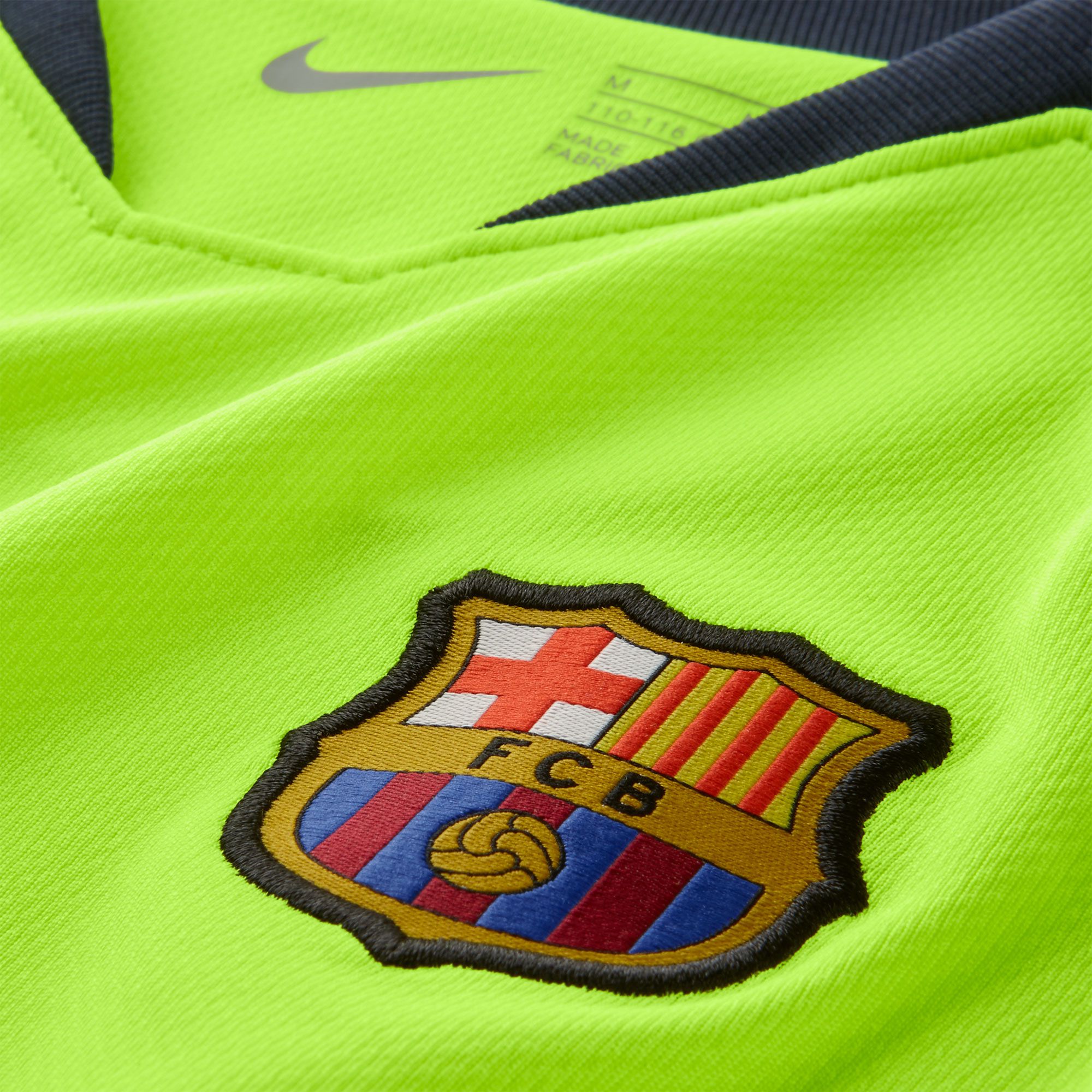 Conjunto 2ª FC Barcelona 2018/2019 Infantil Amarillo Fluor - Fútbol Factory