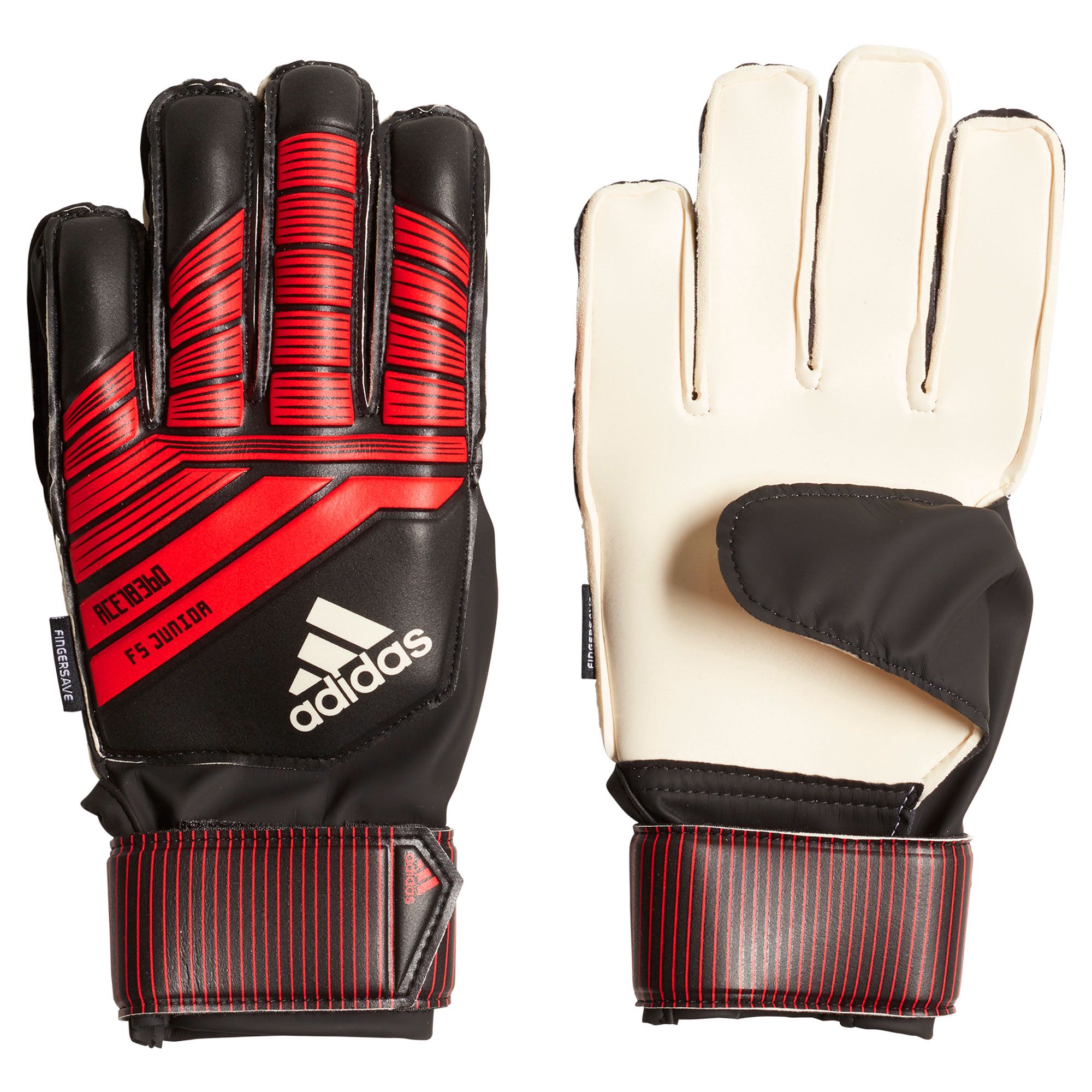 Guantes Portero Predator Fingersave Junior Rojo Negro - Fútbol Factory