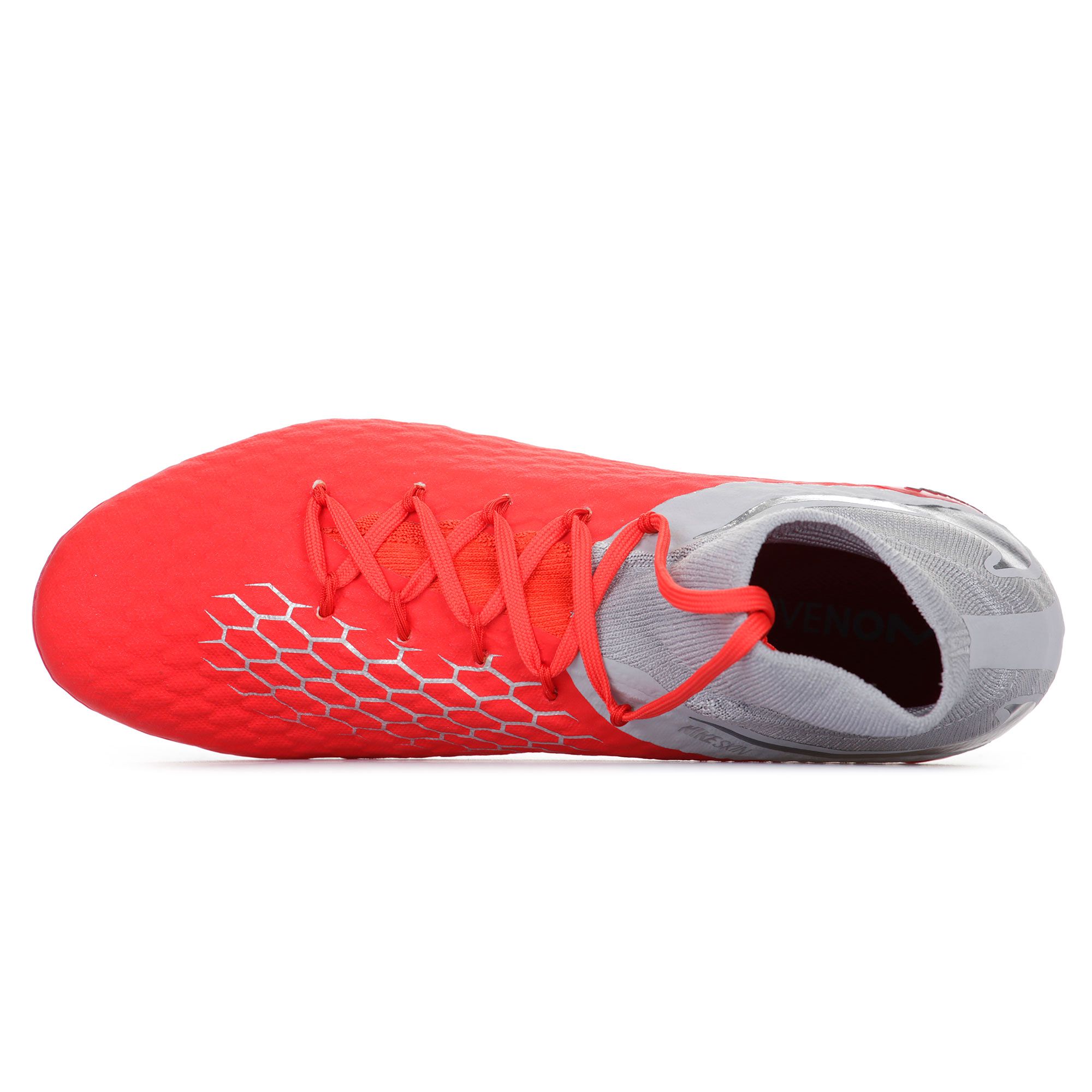 Botas de fútbol Hypervenom Phantom III Pro DFC FG Gris Rojo - Fútbol Factory