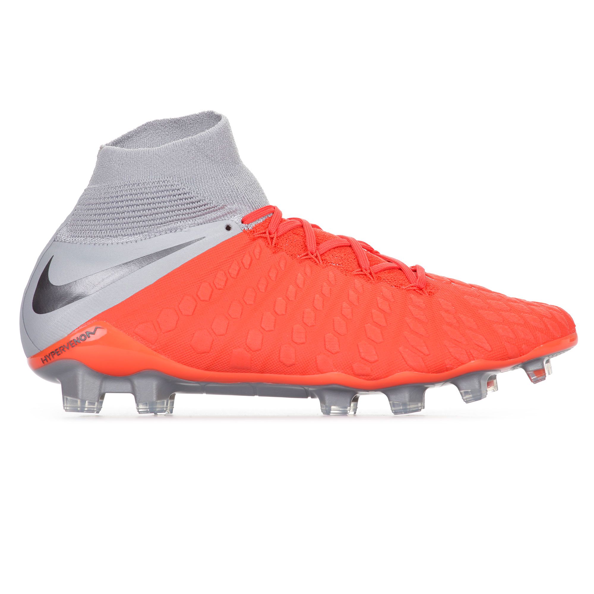 Botas de Fútbol Hypervenom Phantom III Elite DFC FG Gris Rojo - Fútbol Factory