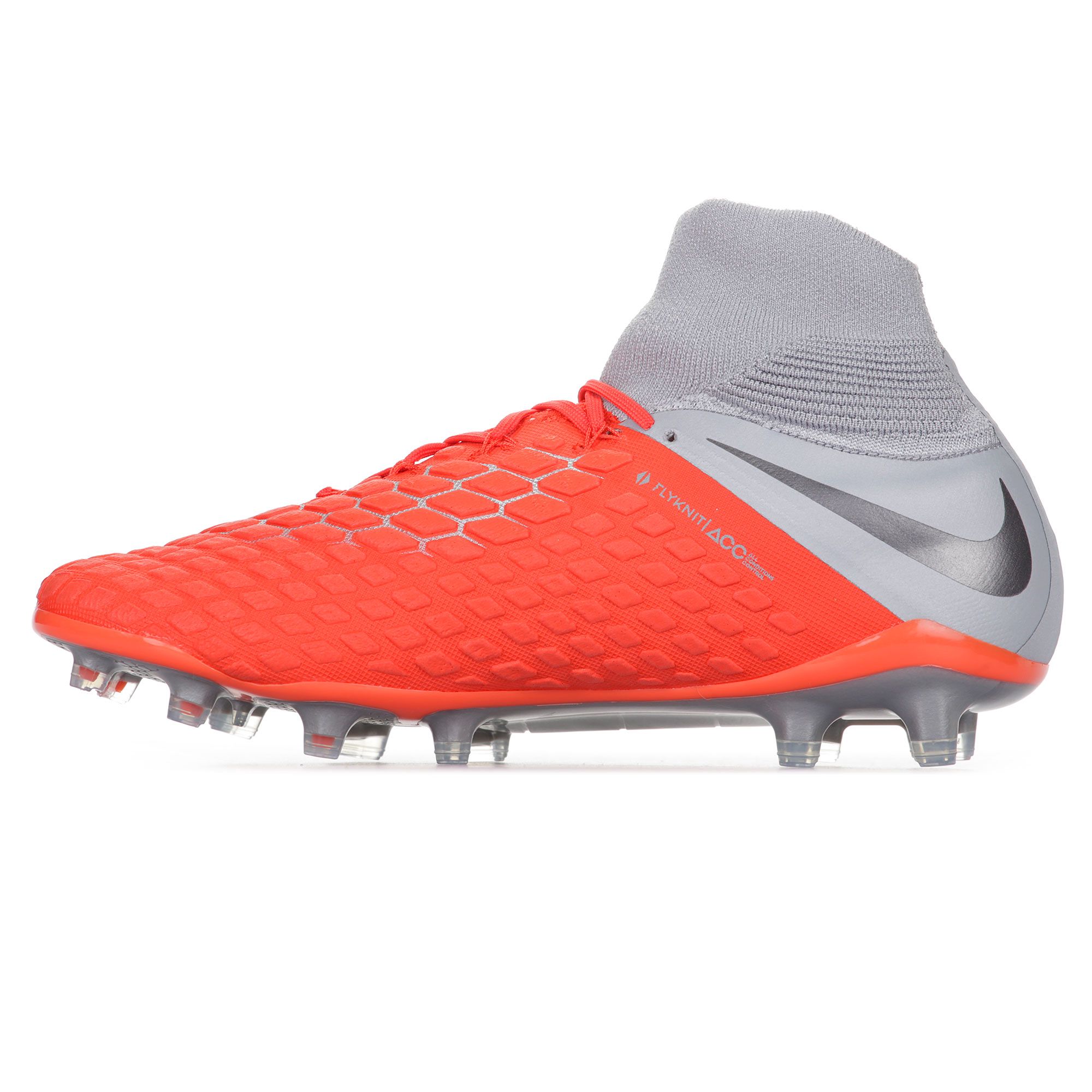 Botas de Fútbol Hypervenom Phantom III Elite DFC FG Gris Rojo - Fútbol Factory