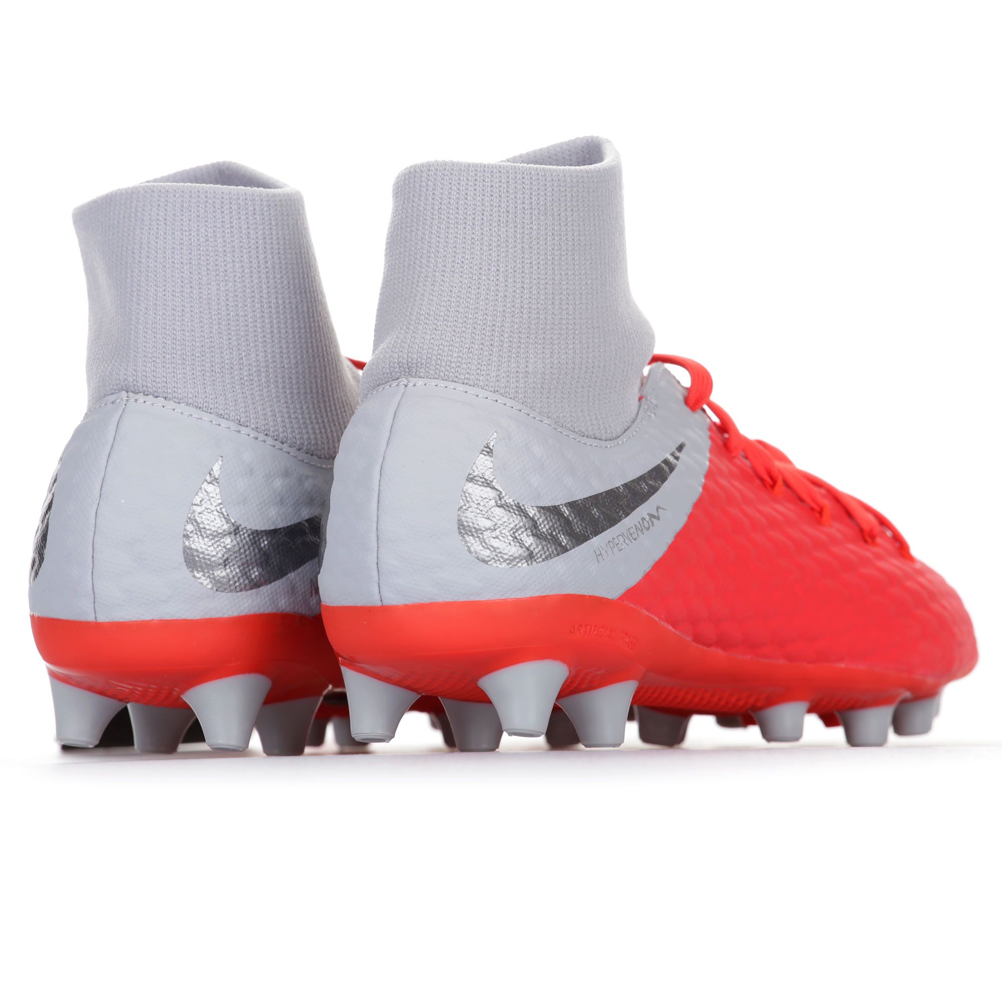 Botas de Fútbol Hypervenom Phantom III Academy DFC AG-Pro Gris Rojo - Fútbol Factory