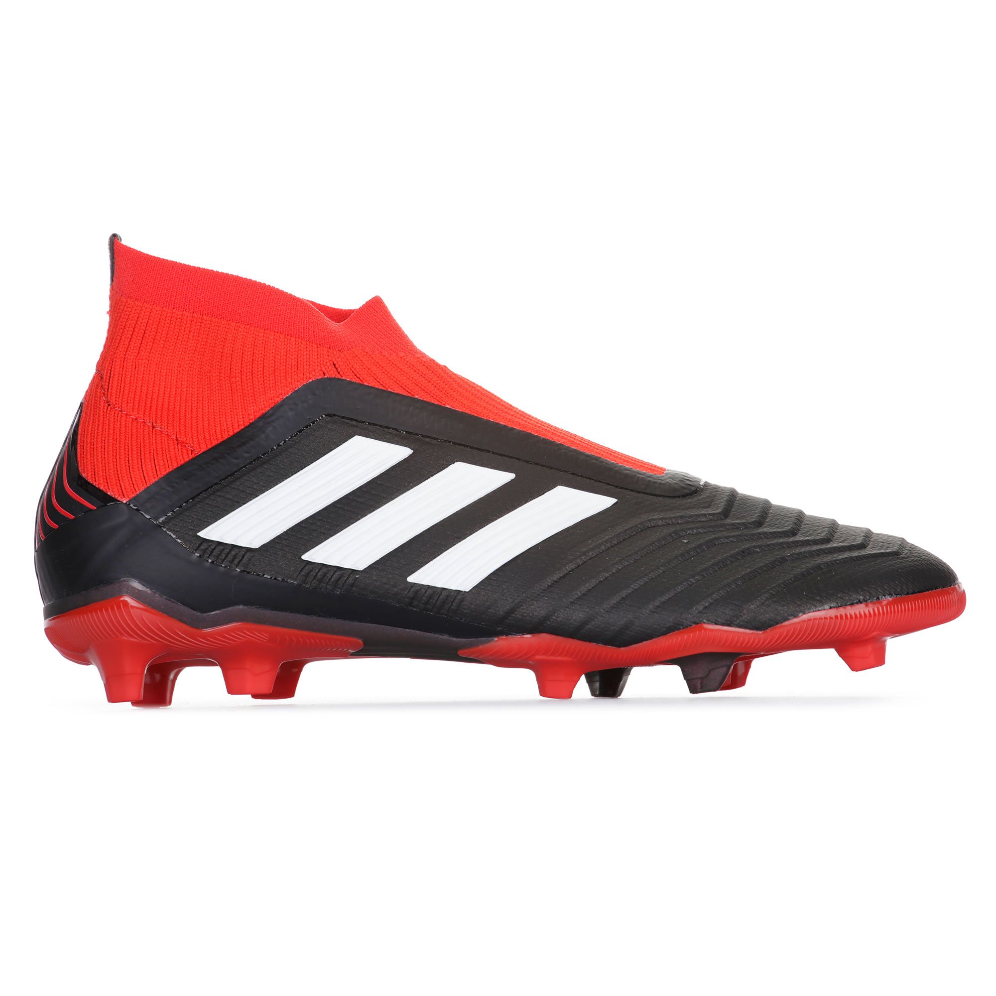 Botas de Fútbol Predator 18+ FG Junior Negro Rojo - Fútbol Factory