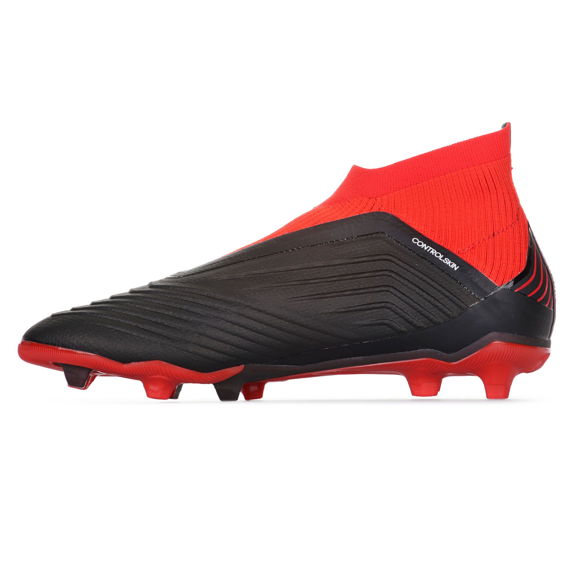 Botas de Fútbol Predator 18+ FG Junior Negro Rojo - Fútbol Factory