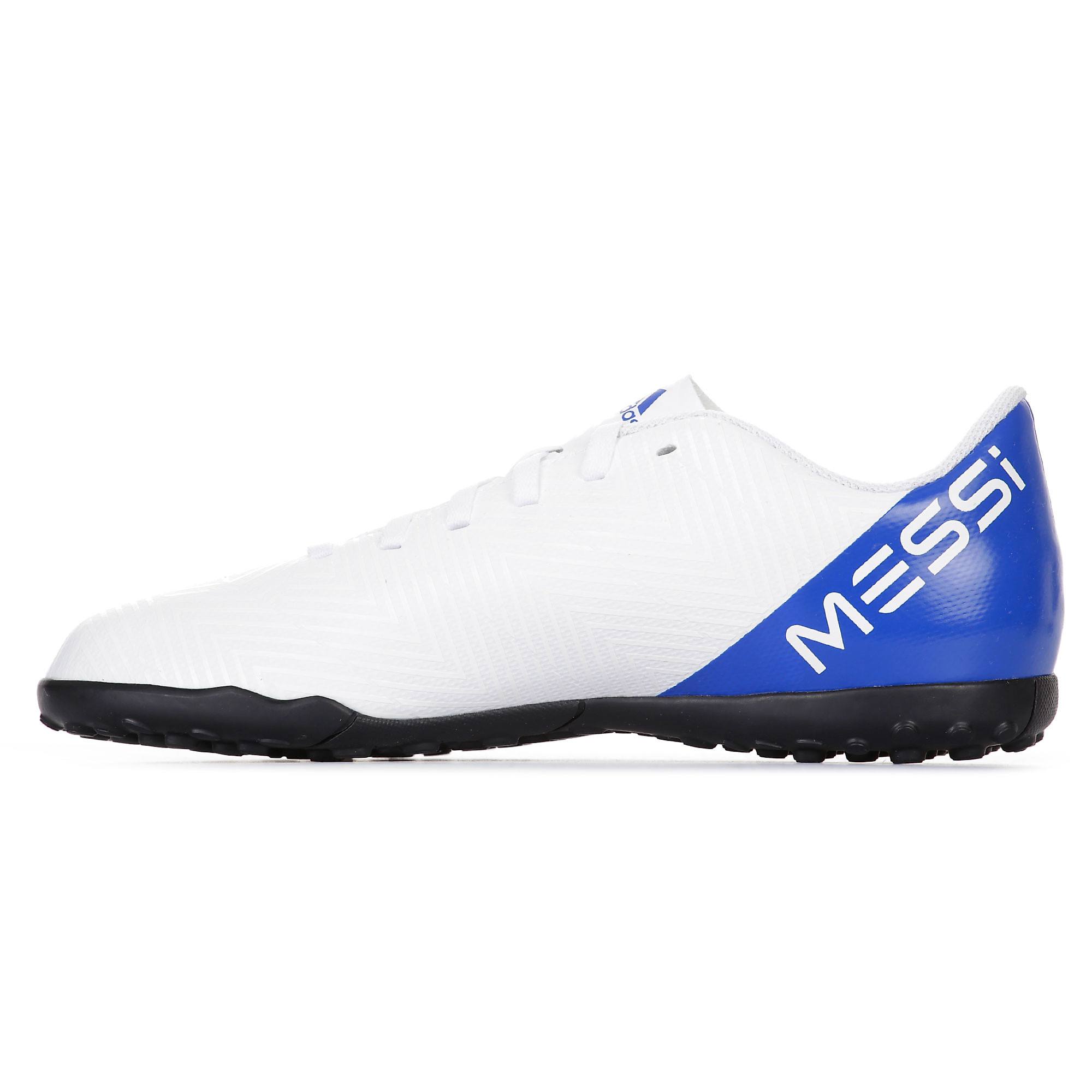 Botas de Fútbol Nemeziz Messi 18.4 Multitaco Junior Blanco Azul - Fútbol Factory