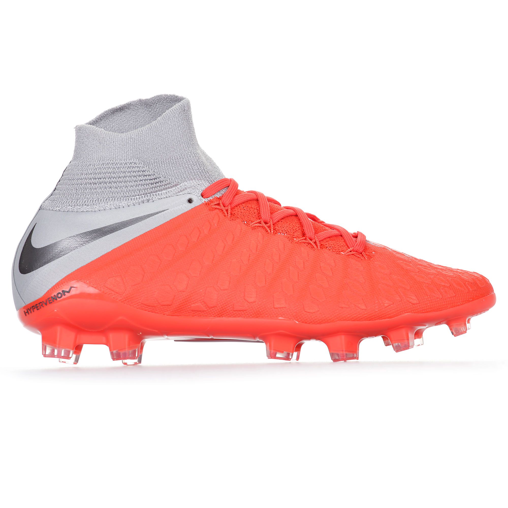 Botas de Fútbol Hypervenom Phantom III Elite DFC FG Junior Gris Rojo - Fútbol Factory