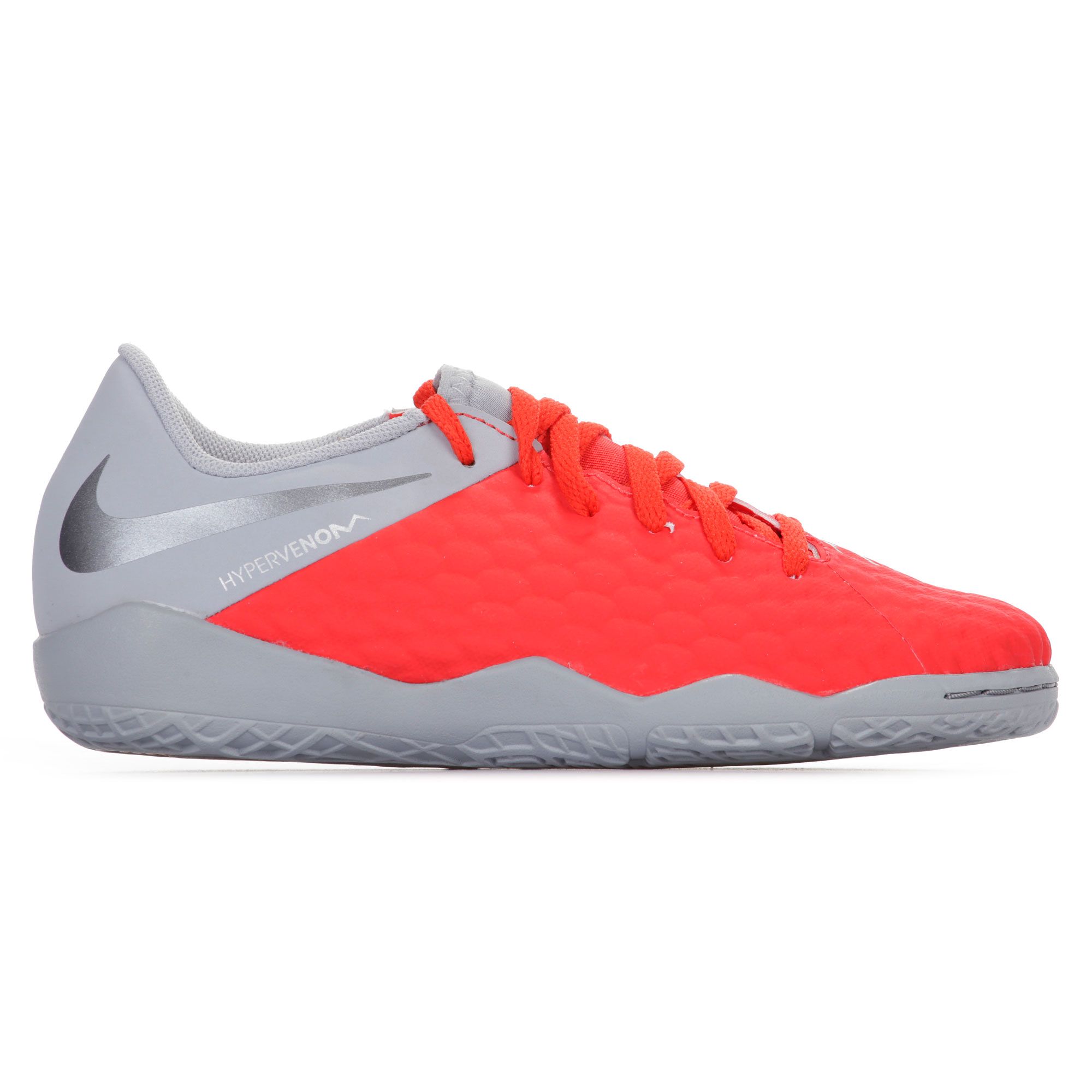 Zapatillas de Fútbol Sala Hypervenom PhantomX III Academy IC Junior Gris Rojo - Fútbol Factory