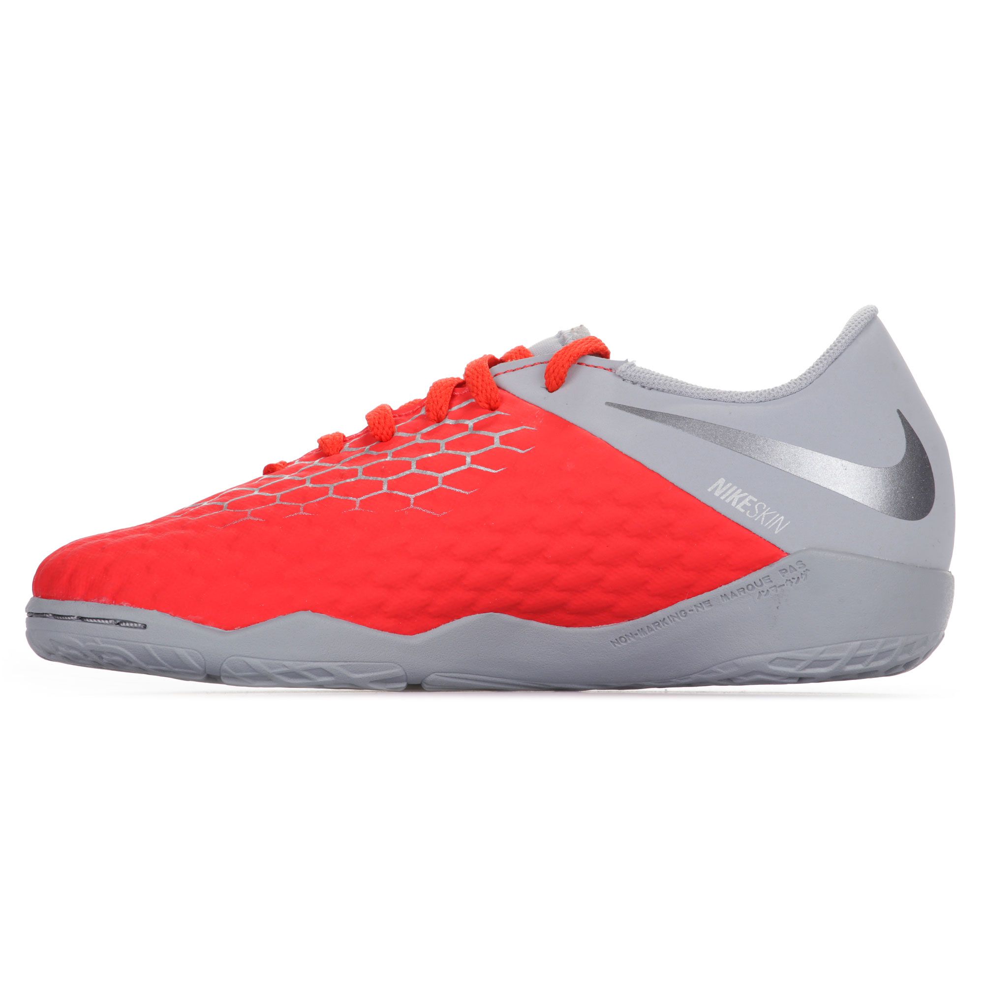 Zapatillas de Fútbol Sala Hypervenom PhantomX III Academy IC Junior Gris Rojo - Fútbol Factory
