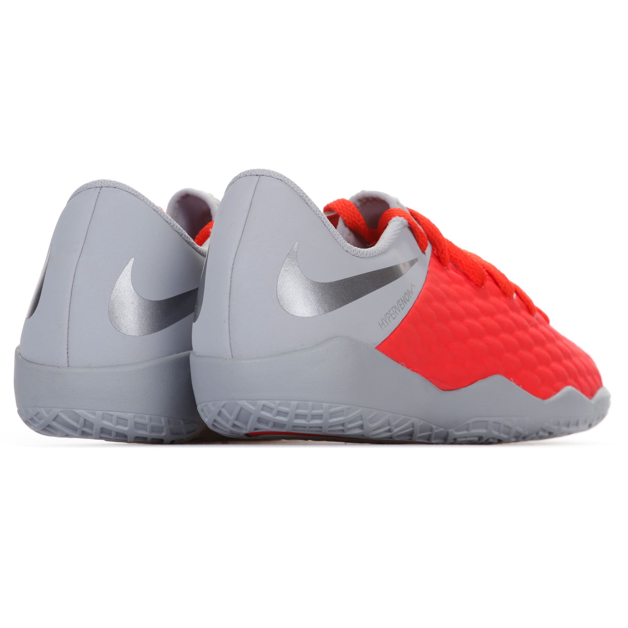 Zapatillas de Fútbol Sala Hypervenom PhantomX III Academy IC Junior Gris Rojo - Fútbol Factory
